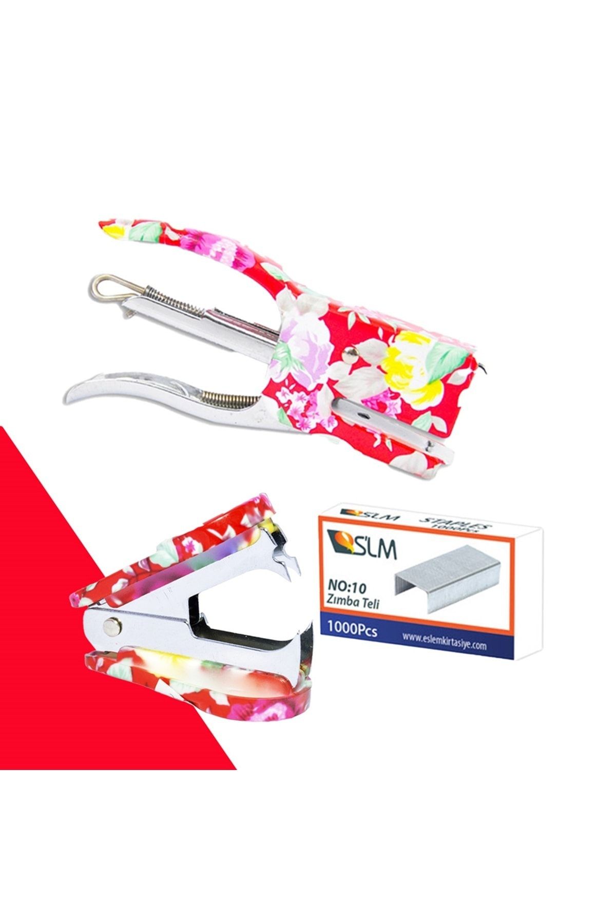 SLM Desenli Pens Tipi No:10 Zımba Makinesi + Tel Sökücü + Zımba Teli