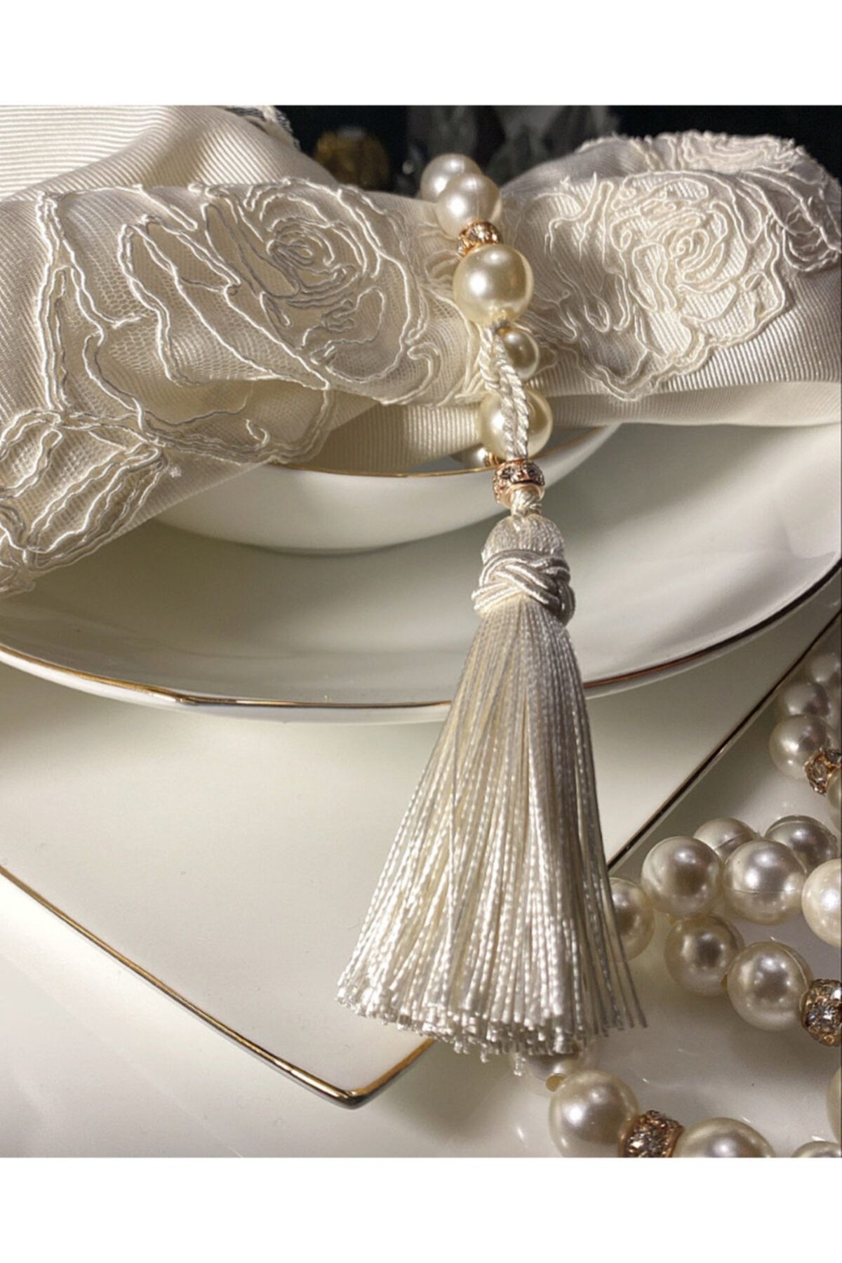 Art Rose Design Inci Peçete Halkası 6'lı Queen Set