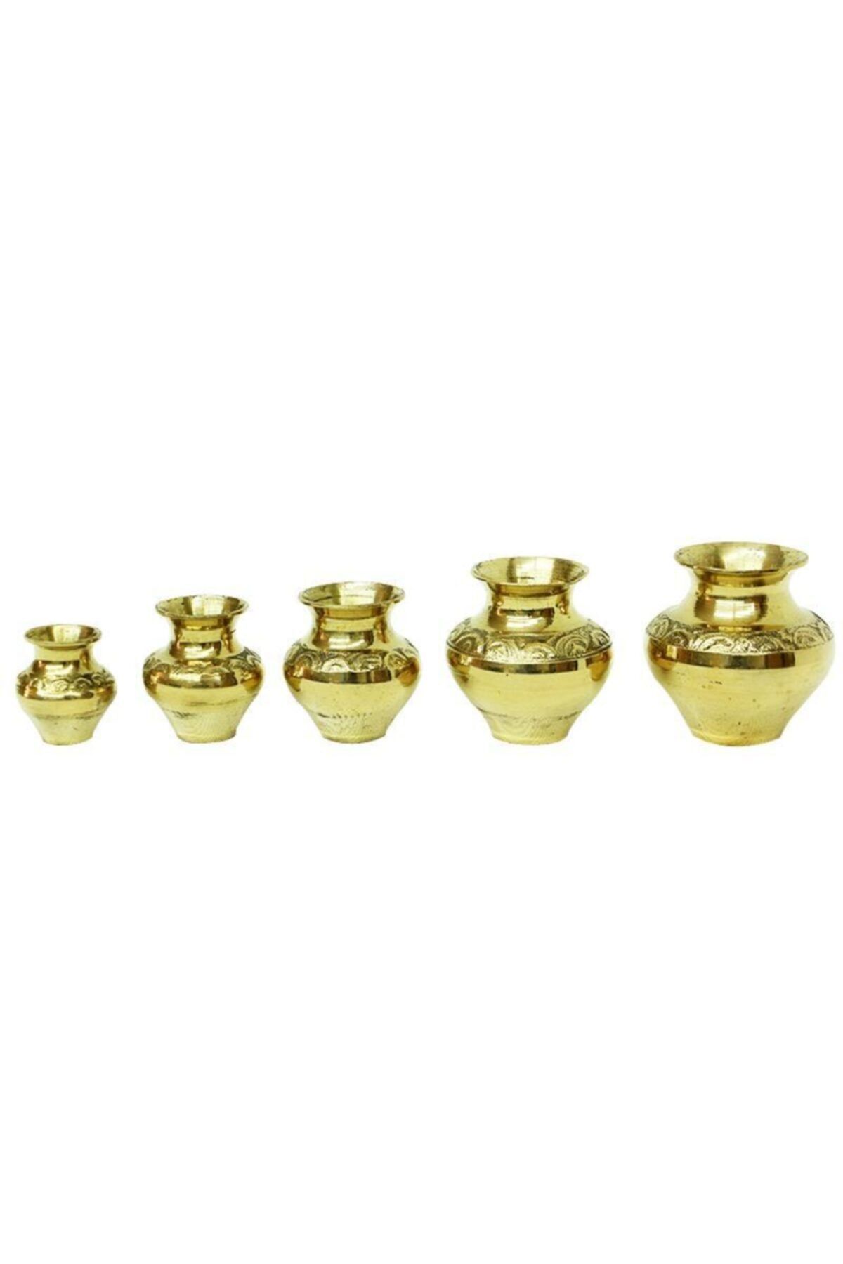 Dreamsshop Vazo Minik 5'li Set Tamamı Pirinç Dekoratif Hediyelik