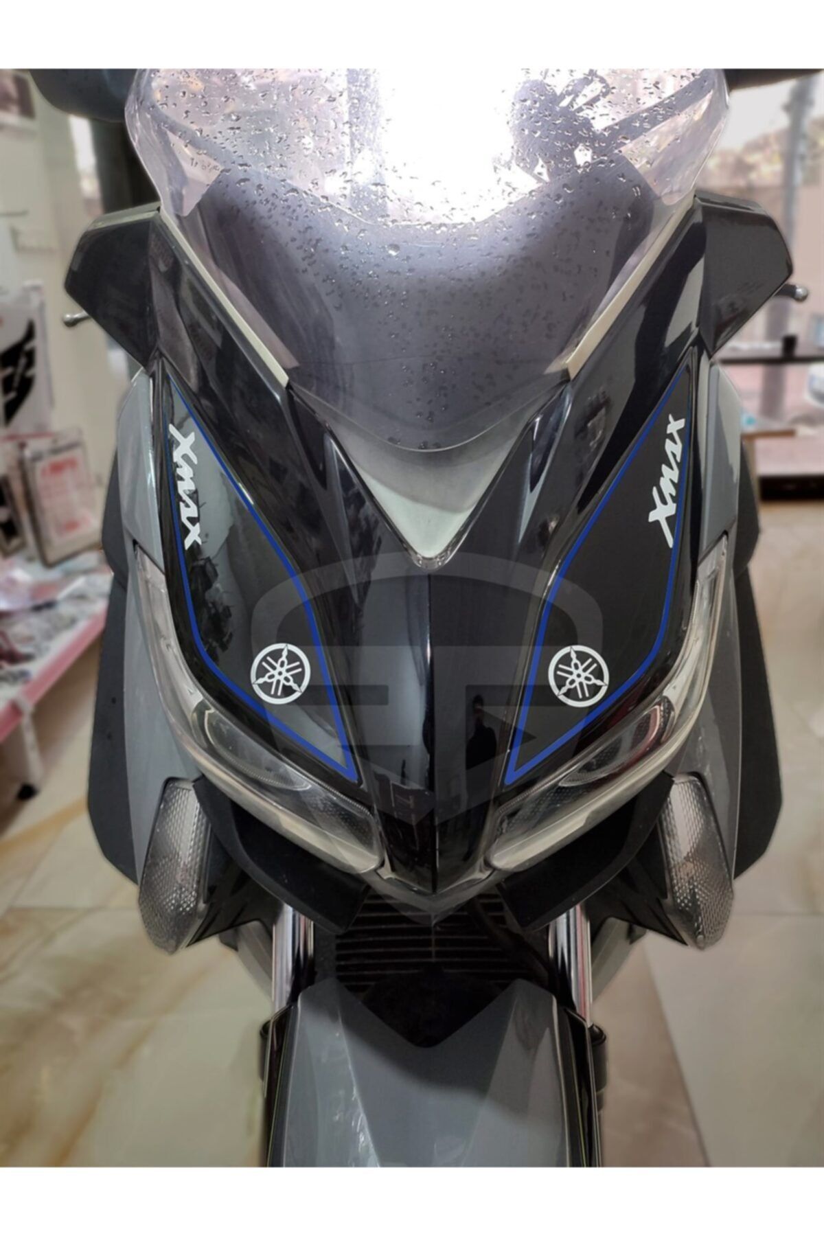 Redline Grafik Yamaha Xmax 250 2014-2017 Far Üstü Far Kaşı Pad Siyah Mavi