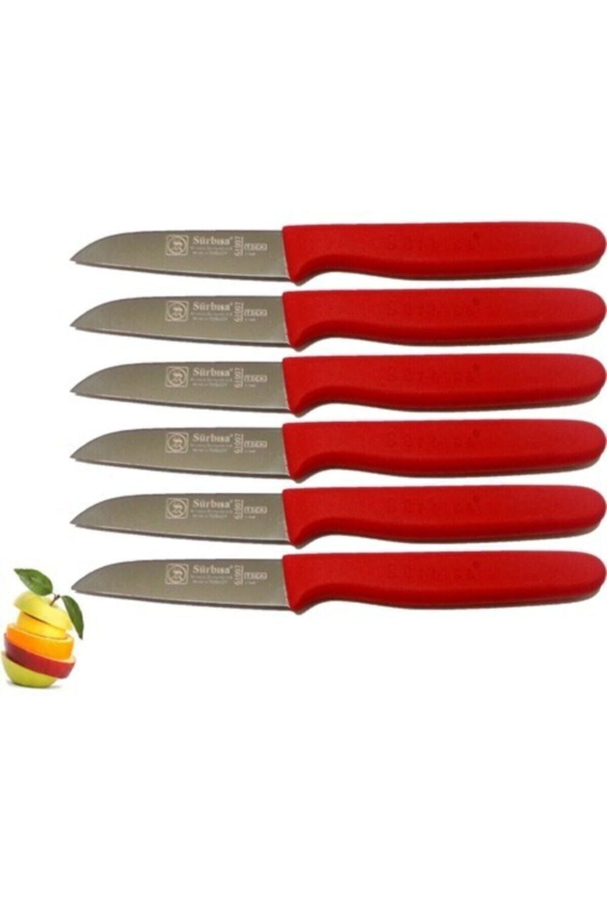 Sürbisa Meyve Bıçağı 6 lı Set Kırmızı