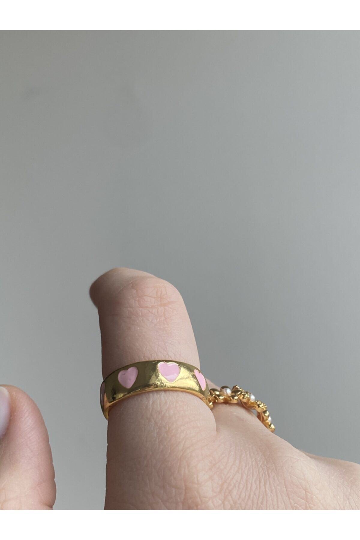 Nu Accessory Kalpli Ayarlamalı Pembe Yüzük