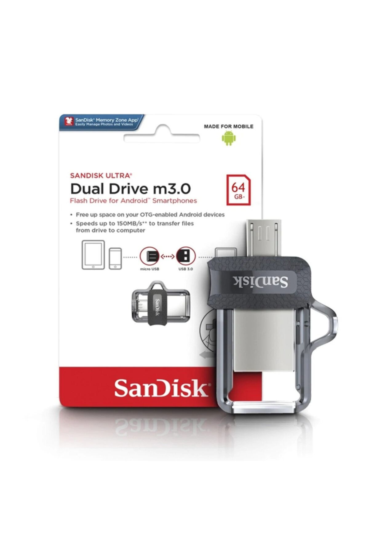 SadıkTİCARET 64 Gb 3.0 Usb Ultra Dual Drive Flash Bellek Sandisk Sddd3-064g-g46