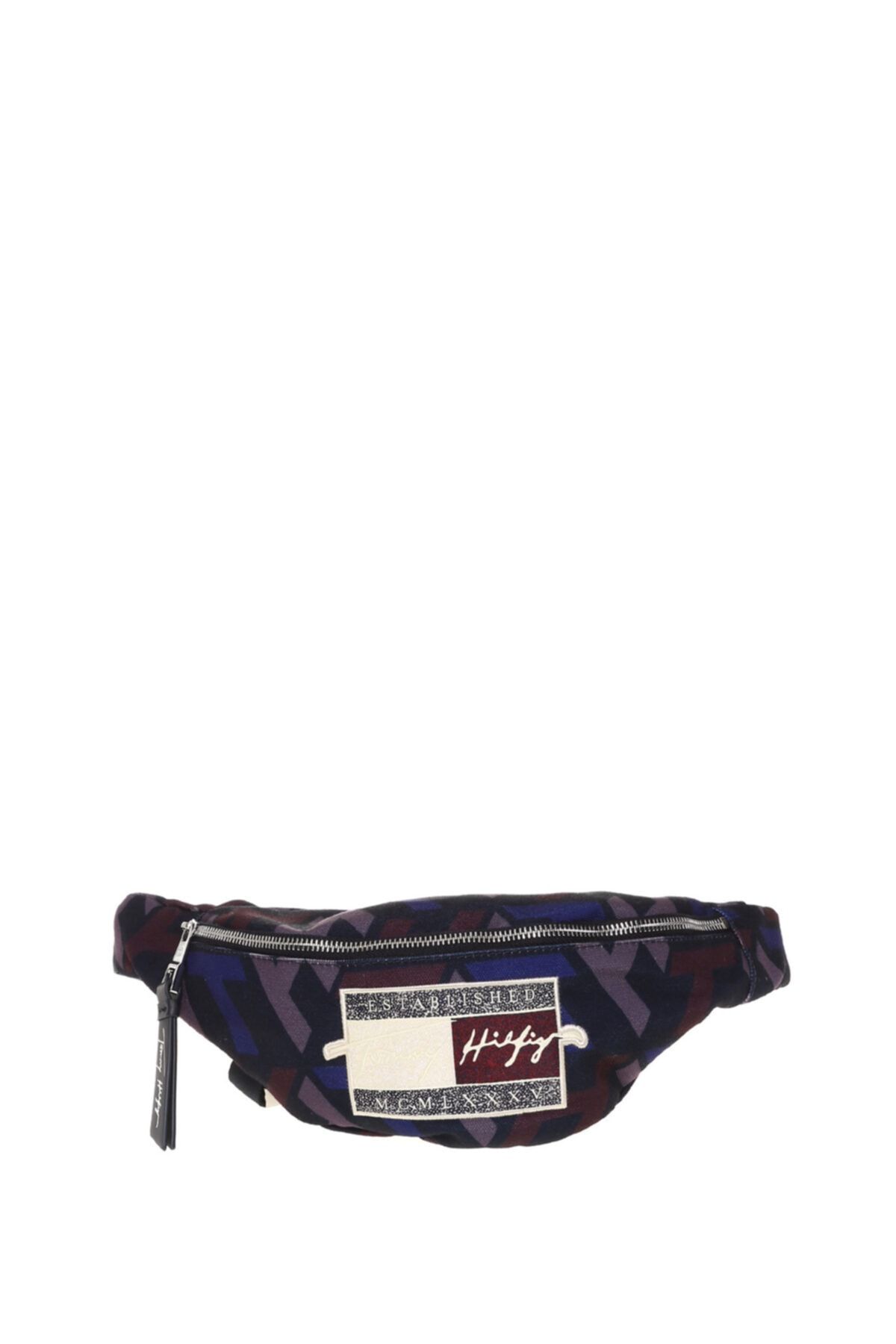 Tommy Hilfiger Th Sıgnature Monogram Crossbody Lacivert Erkek Fermuarlı Bel Çantası