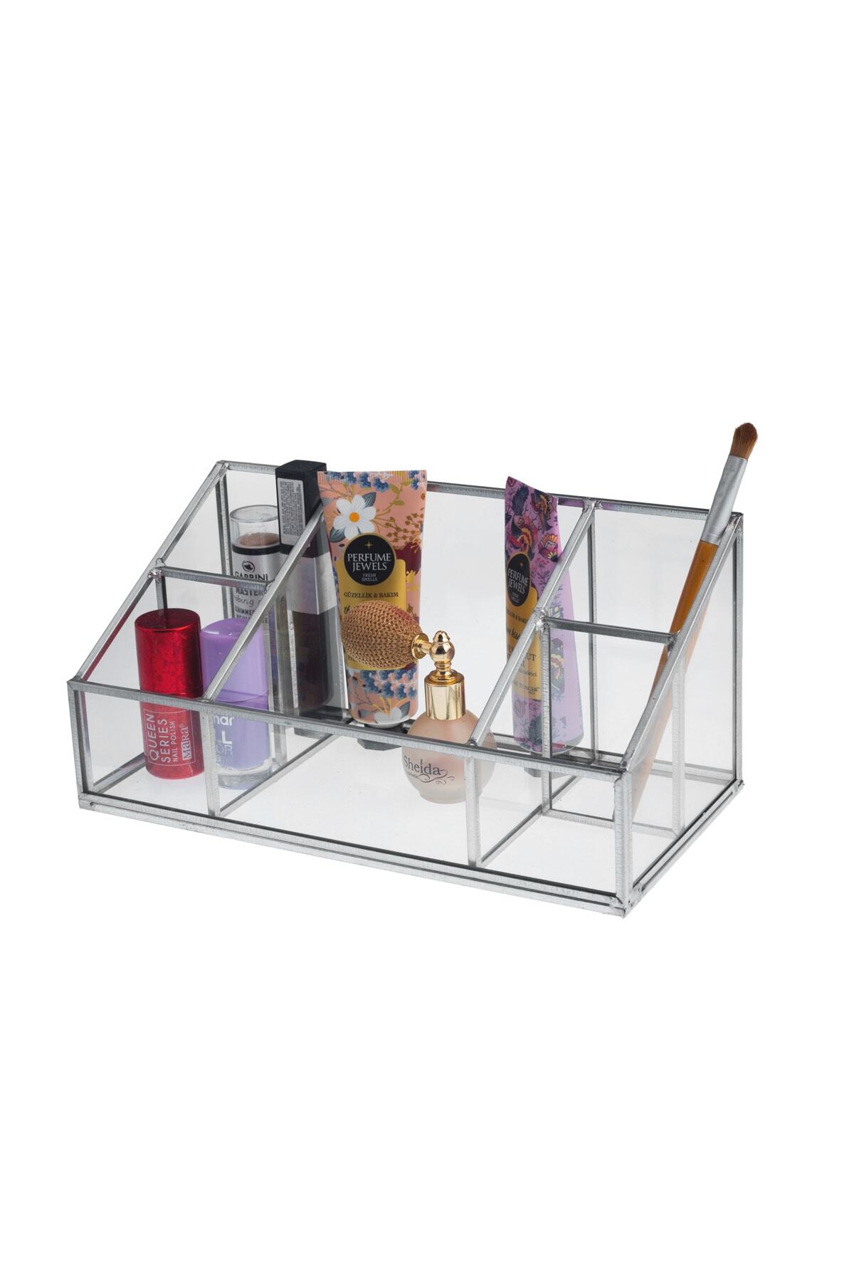 izmirteraryumkonsept 5 Bölmeli Gümüş Renk Metal Organizer