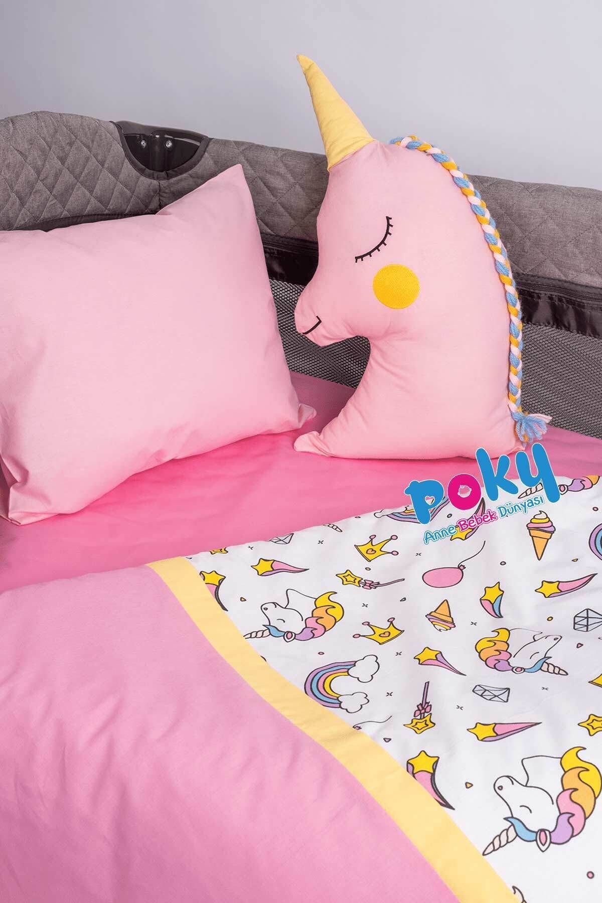 POKY BEBE Park Yatak Uyku Seti Unicorn 5 Parça