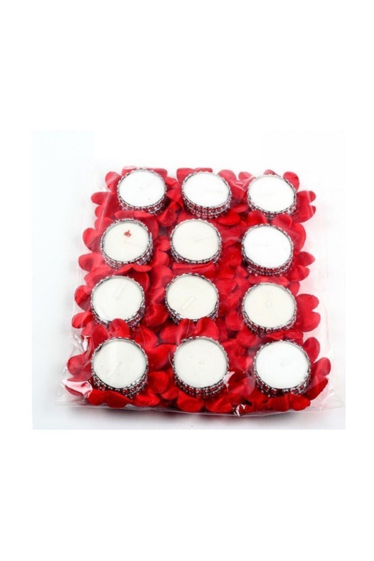 Tuğra Kına Gecesi Kırmızı Nedime Kına El Mumu Gülü 12 Adet