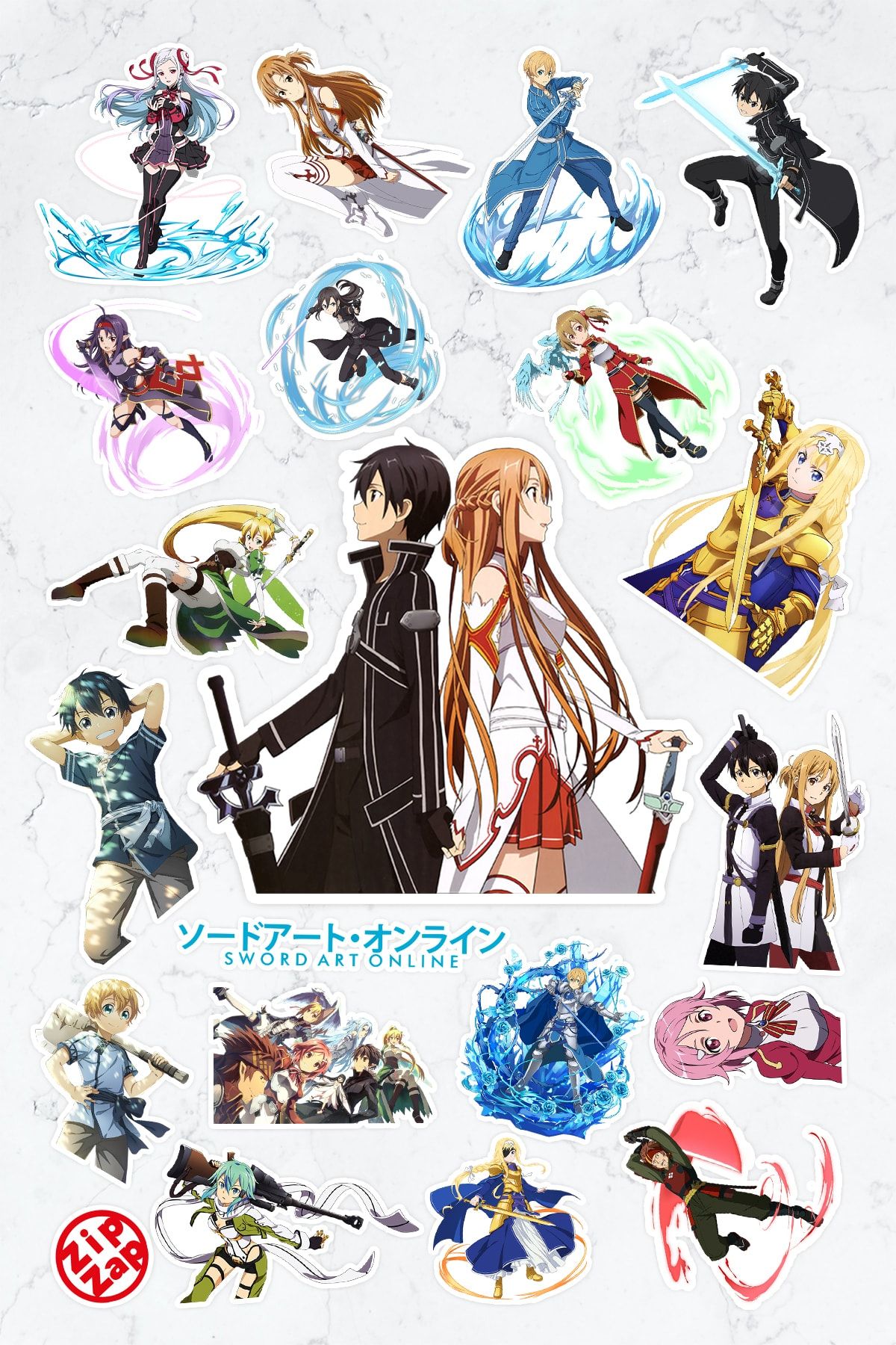 ZipZap Sword Art Online ( Sao ) Sticker Paketi 20 Adet Sticker