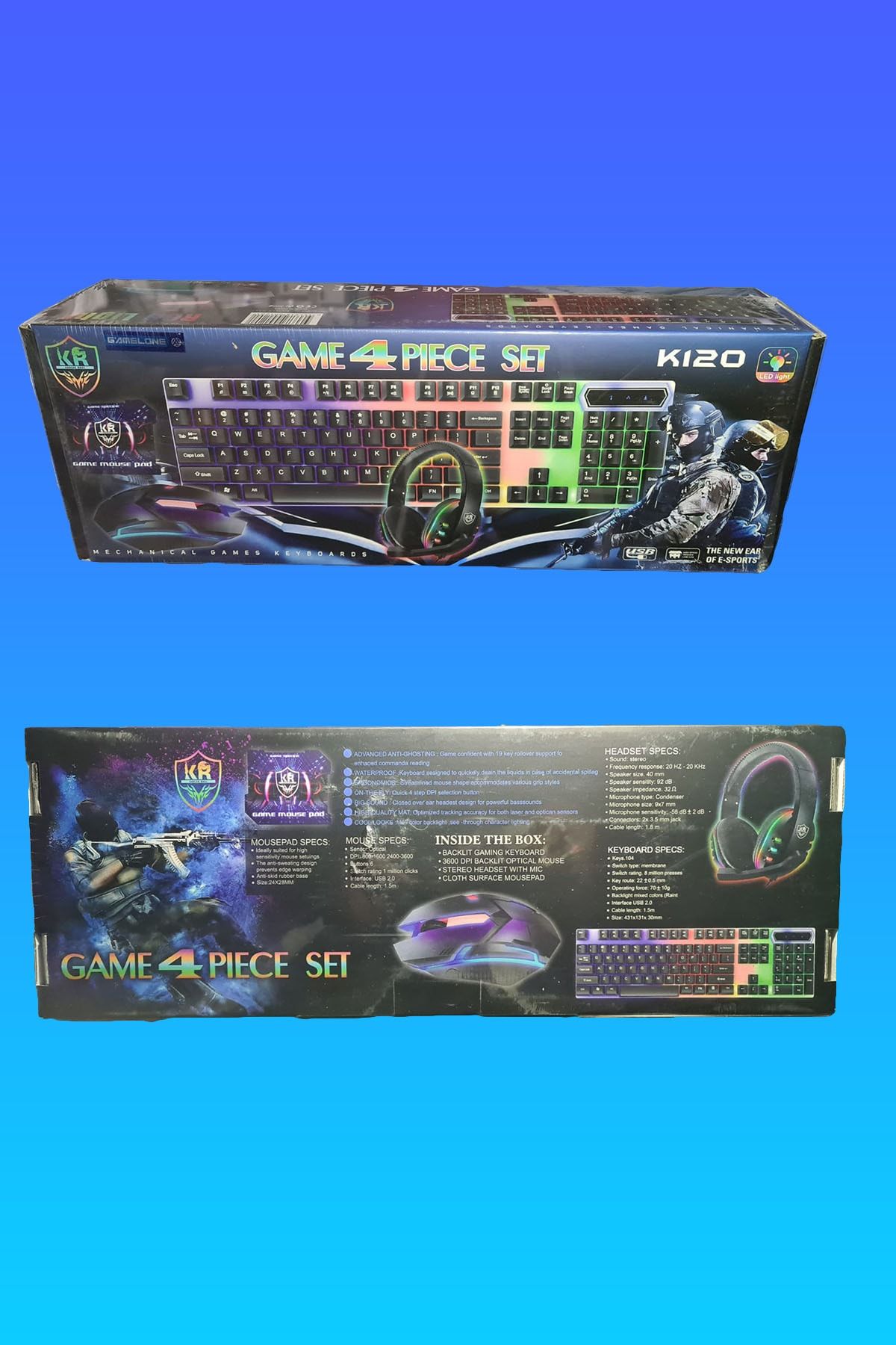 Cephane Tel Gamer Oyuncu Seti K120 - Klavye+kulaklık(mic) Mouse+mousepad
