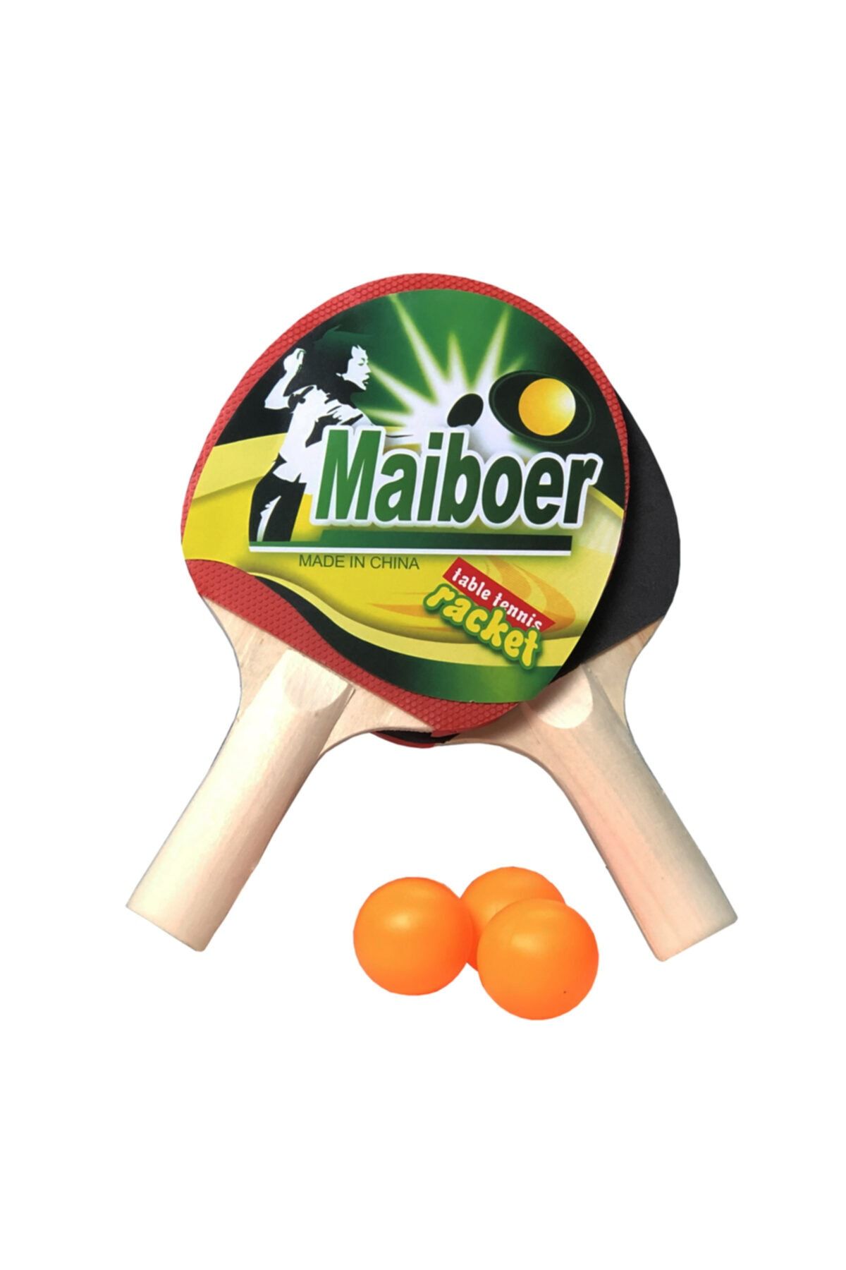 via toys Kalın Gövde 2 Adet Masa Tenis Raketi Ve 3 Adet Pinpon Topu