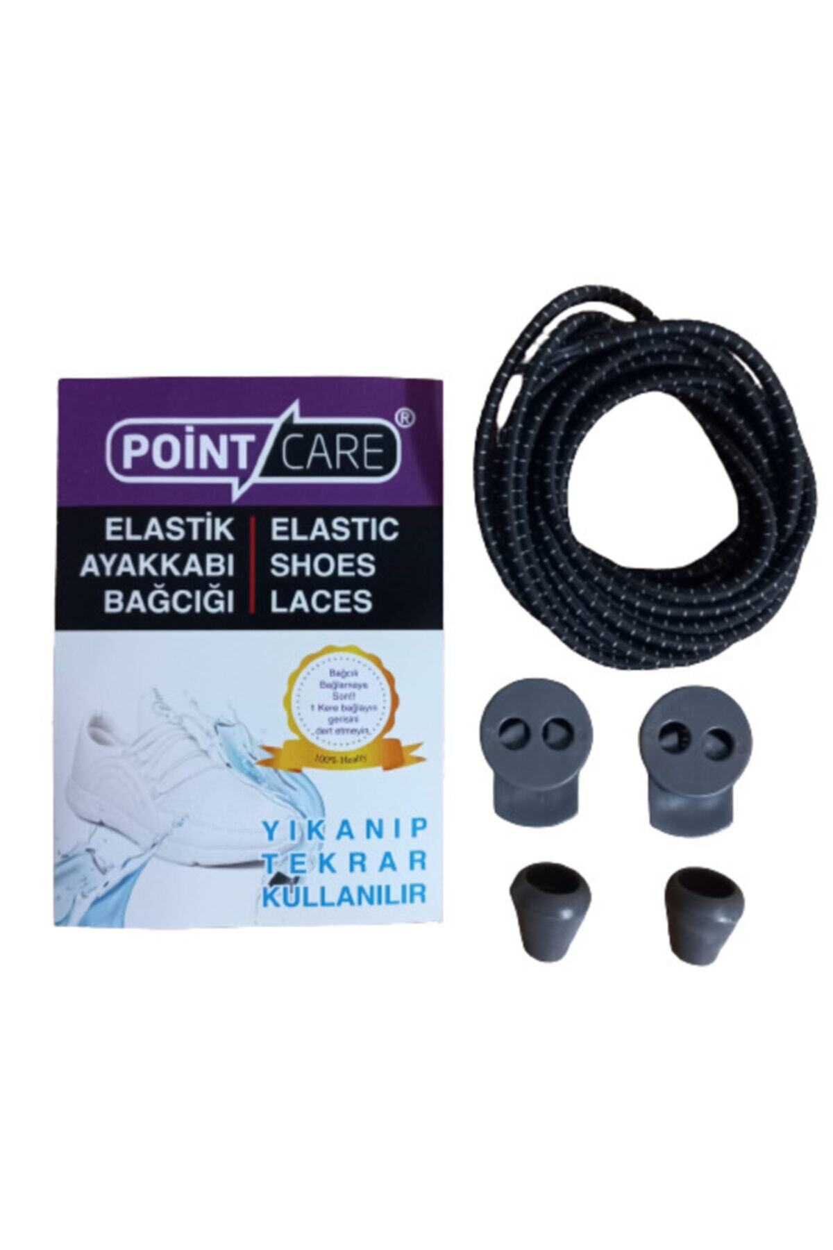 Point Care Gri Akıllı Kilitli Elastik Ayakkabı Bağcık 100 Cm