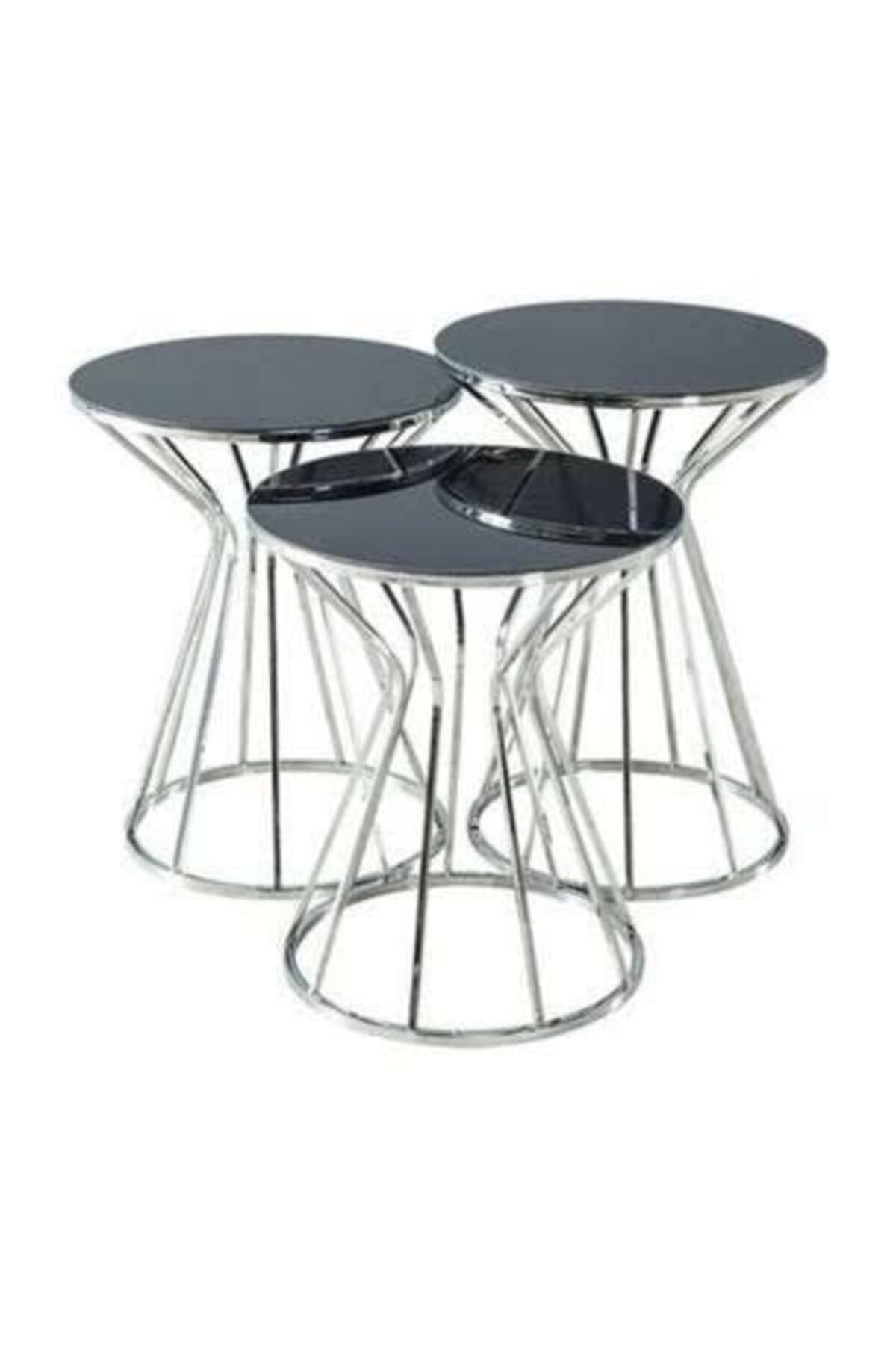 Yalçın Aydınlatma 3 Lü Cam Zigon Sehpa