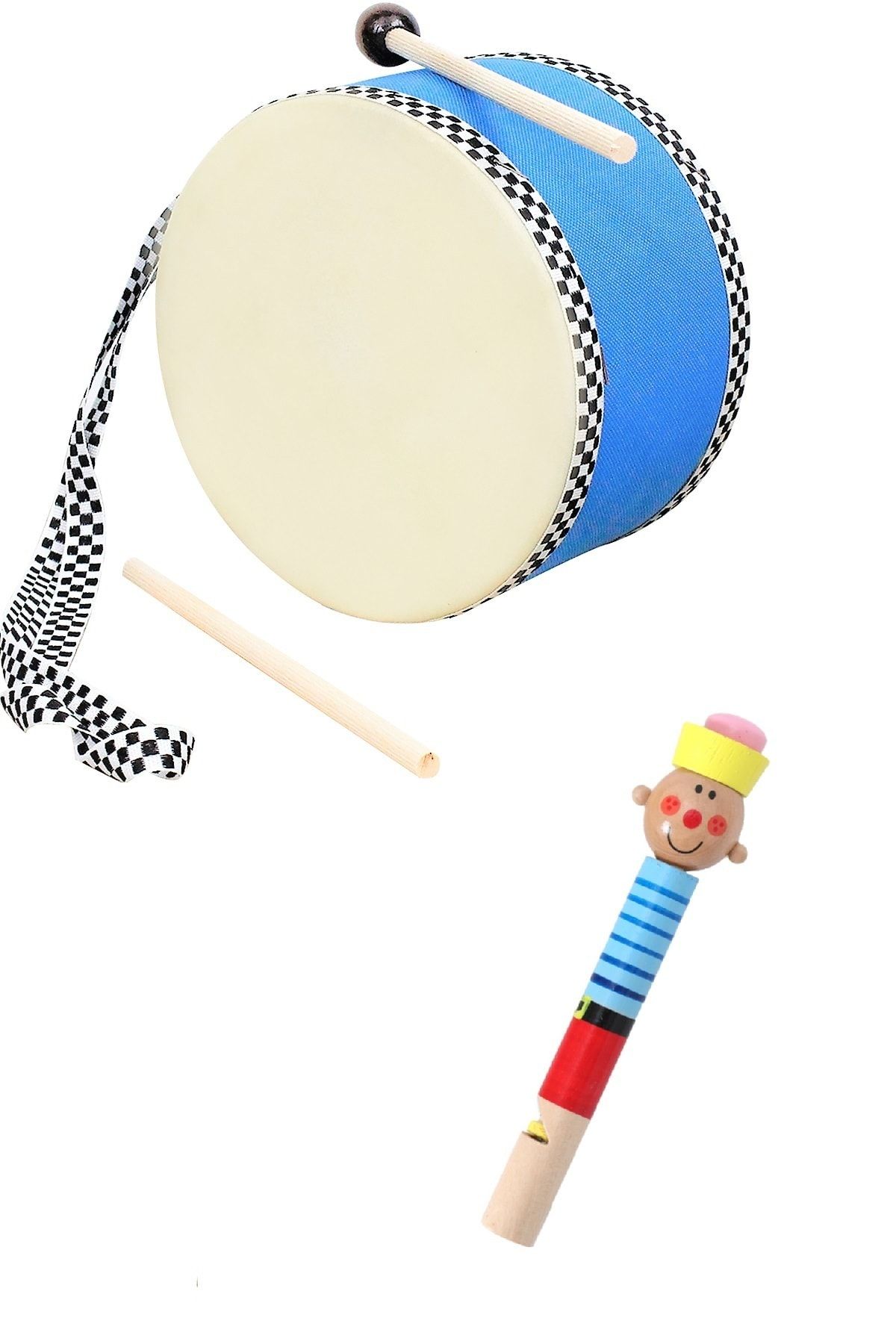 AyasEğiticiOyuncak Davul 18 Cm- Düdük Set
