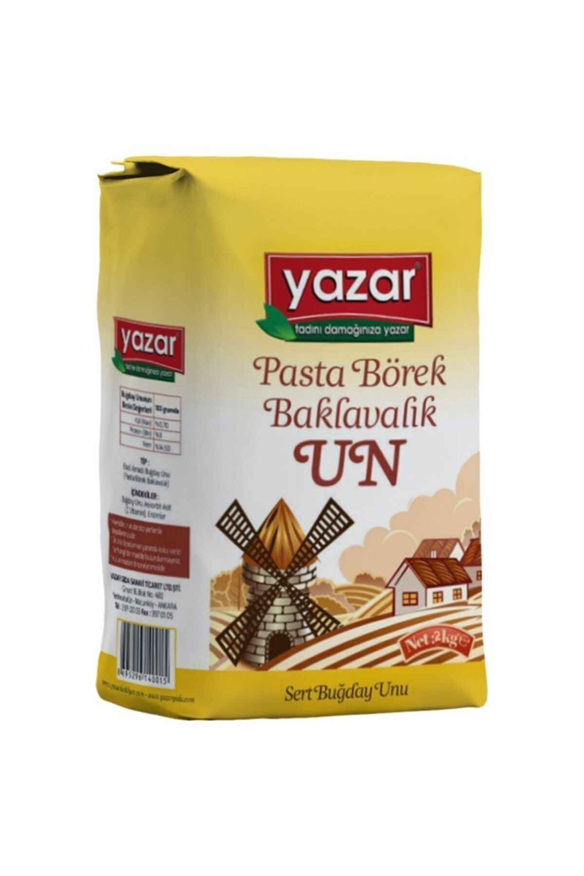 YAZAR Pasta-börek-baklavalık Buğday Un 2000gr X 8 Pkt =16kg