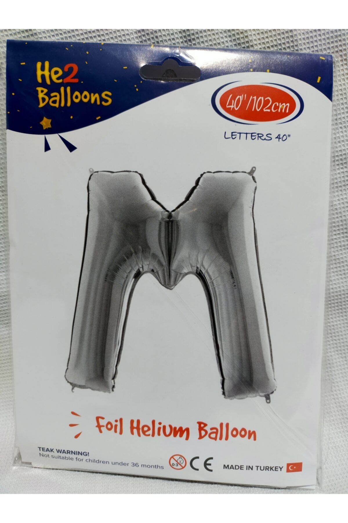 DÜĞÜN DERNEK PAZARI M Harfi Gümüş Folyo Balon 102 Cm