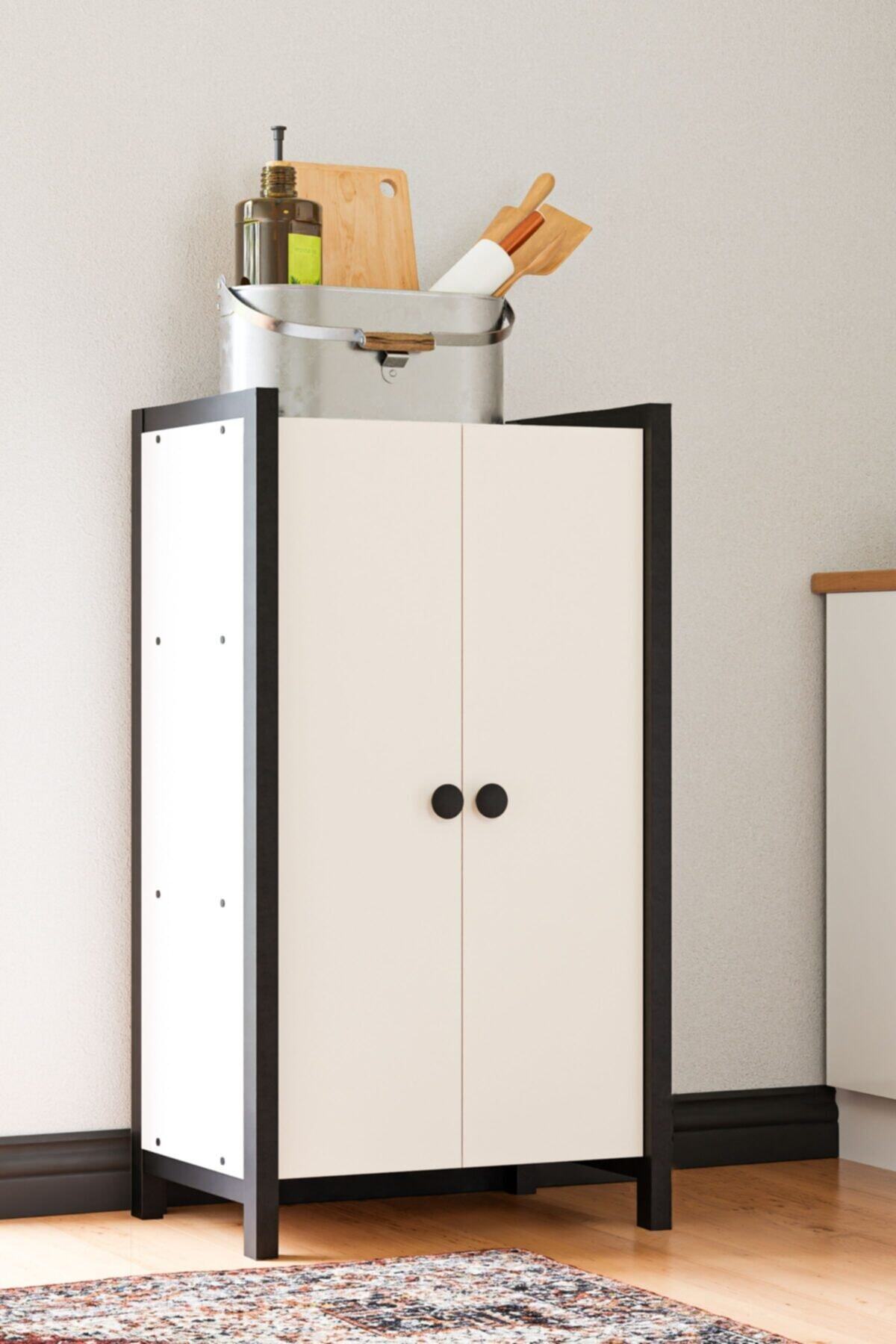 Ceramical Dl1 60x110 Cm Çok Amaçlı Mutfak Dolabı, Banyo Dolabı, Ofis Dolabı, Balkon Dolabı - Beyaz