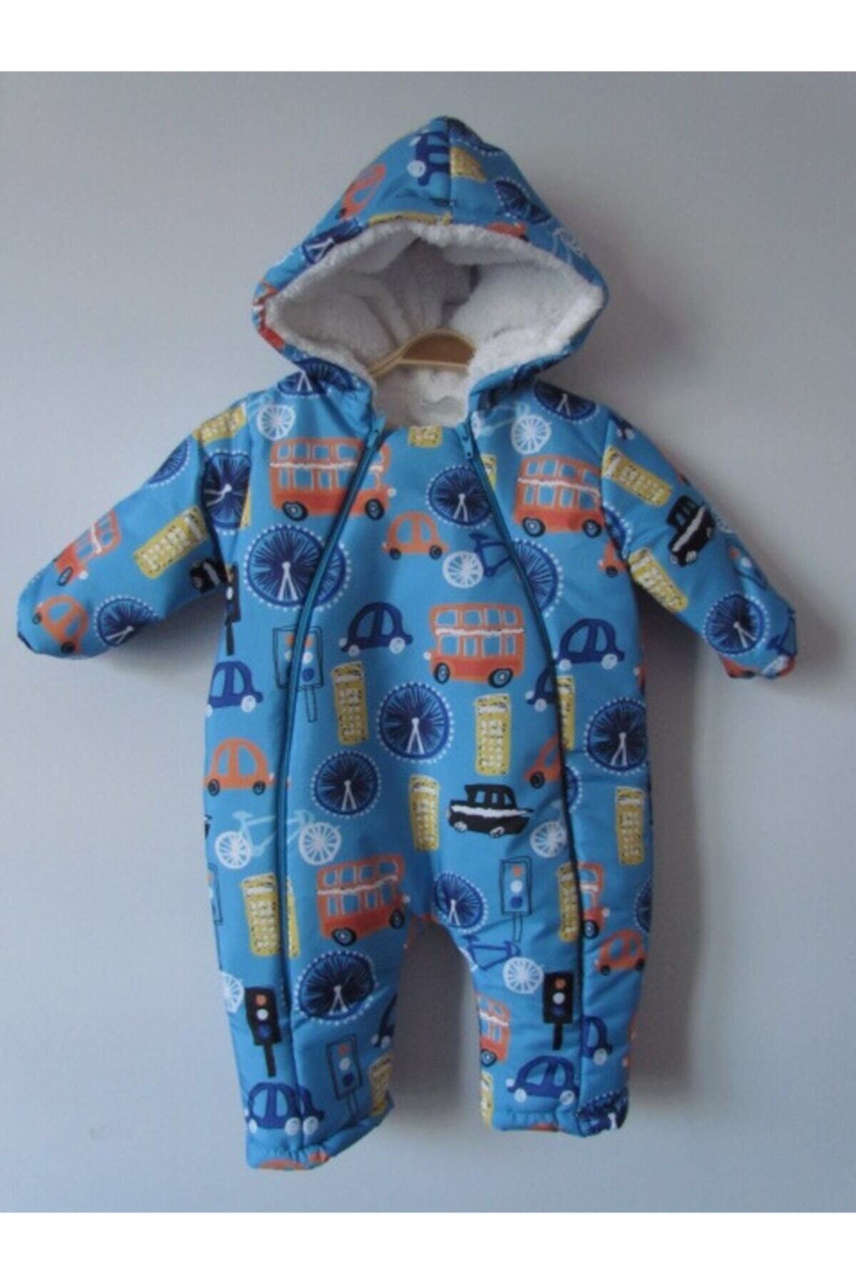 runbaby Araba Desenli Kapüşonlu Welsoftlu Astronot Tulum
