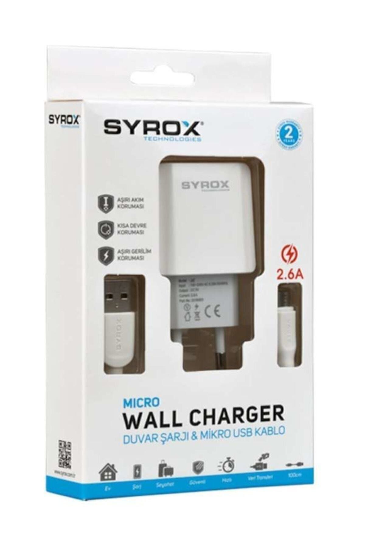 Syrox (Yeni) J47 Micro Usb Girişli 2.6 Amper Hızlı Şarj Aleti