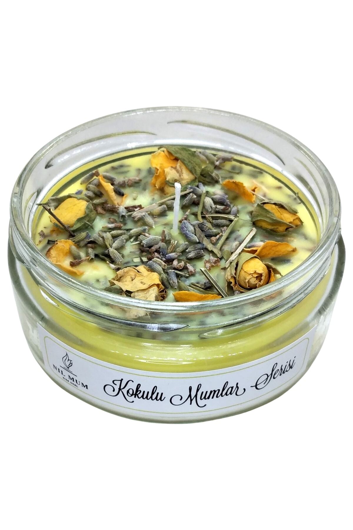 Nil Mum Sarı Sonbahar Lavanta & Vanilya Kokulu Mum 320 Gr.