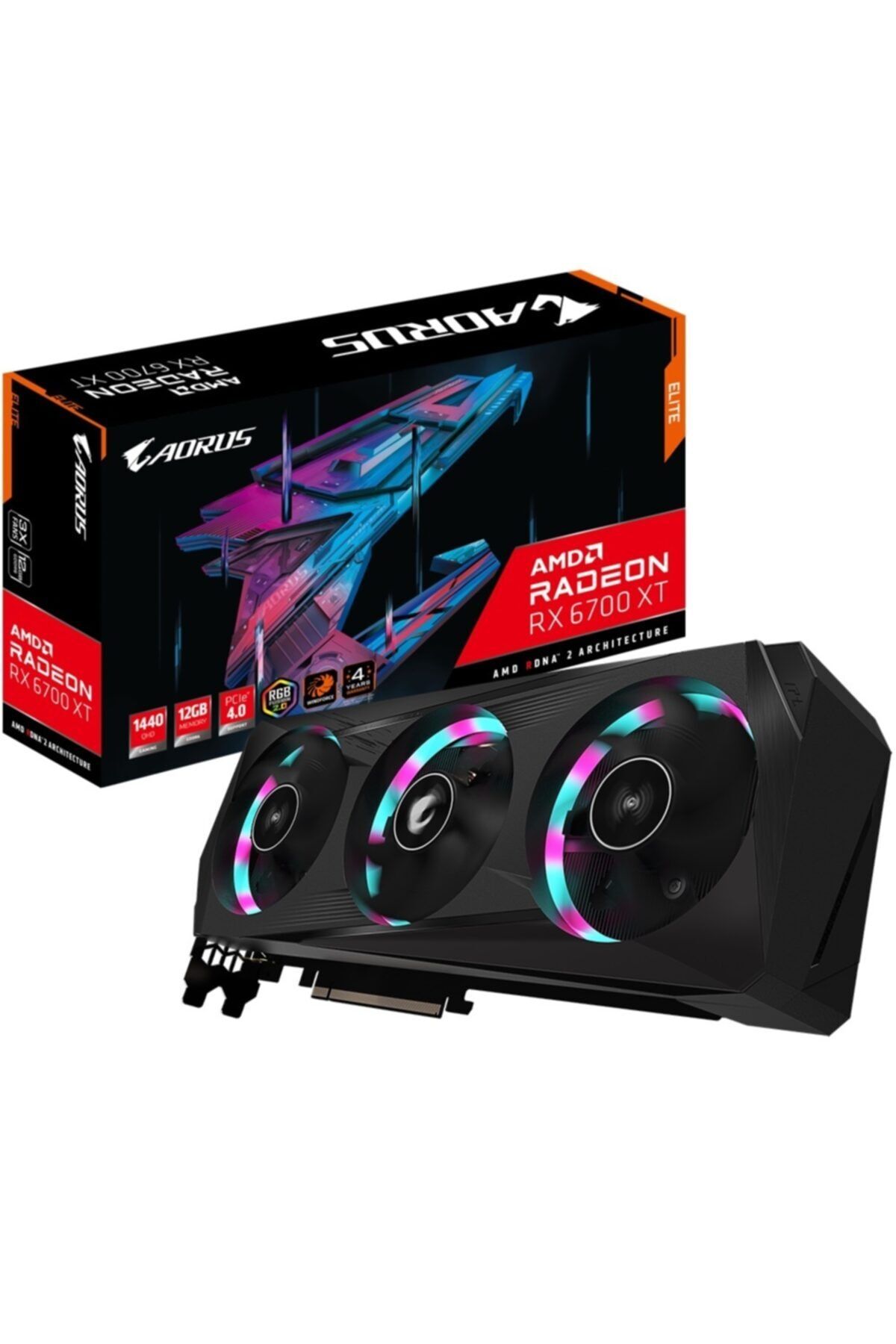 Gigabyte Gıgabyte Rx6700 Xt 12gb Aorus Elıte Gv-r67xtaorus-e-12gd Gddr6 256bit Hdmı Dp Pcıe 16x V4.0