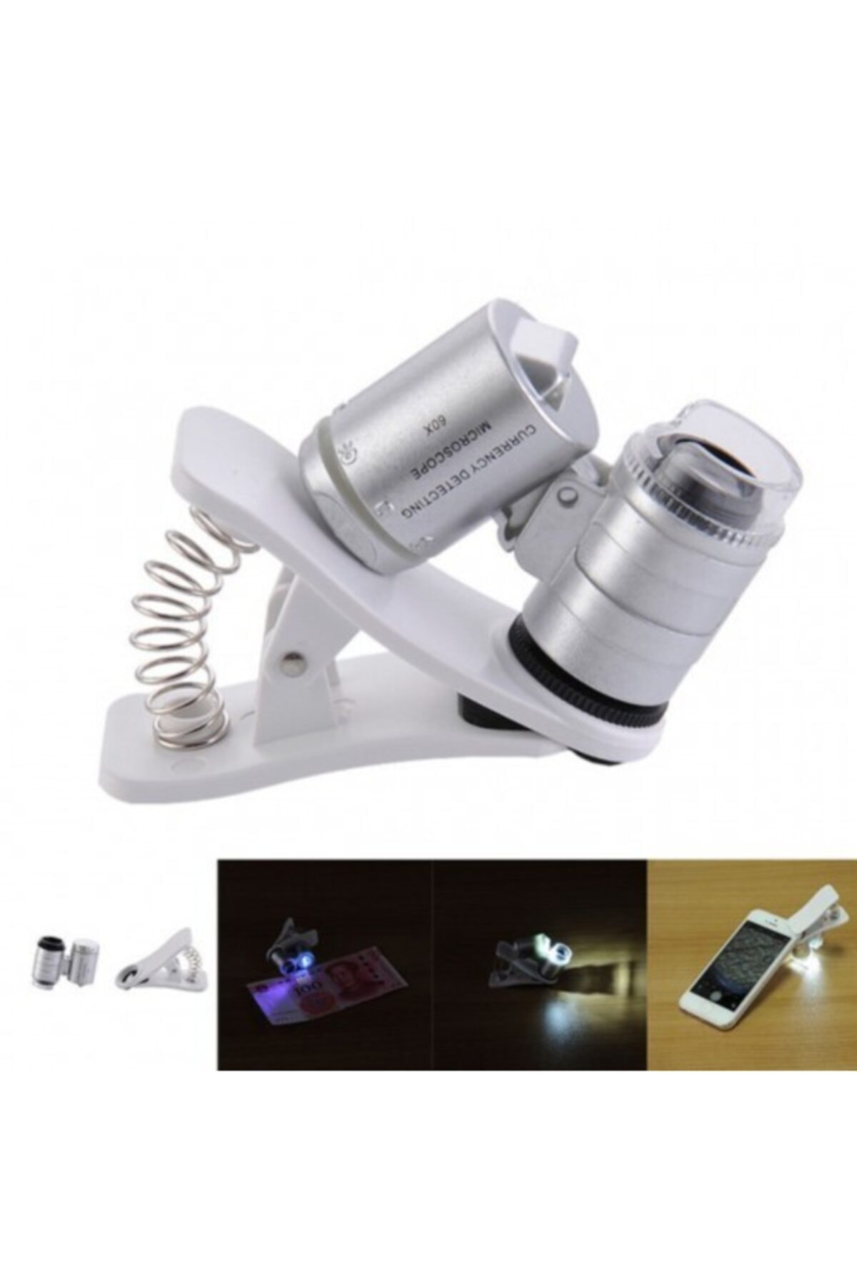 OEM Evrensel Led Işıklı Mini Cep Mikroskobu Tüm Kameralı Telefonlar Için No:9882-w