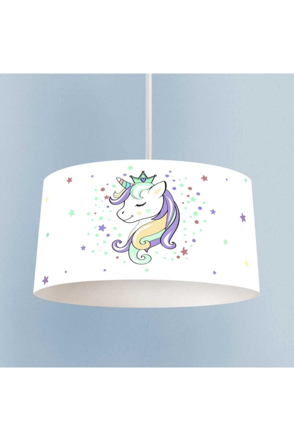 BMK's STORE Bebek Ve Çocuk Odası Beyaz Unicornlu Avize -080