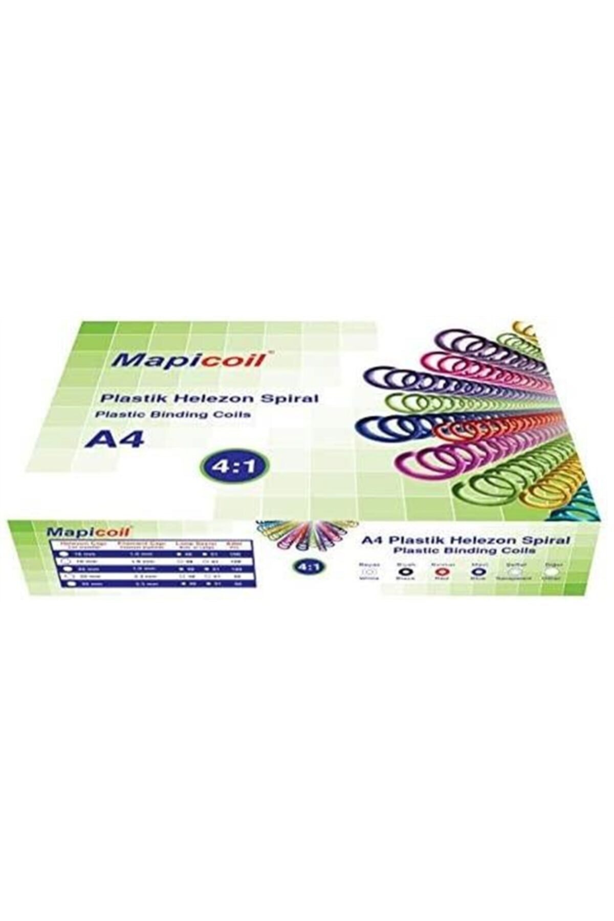 Mapi Coil 4:1 Plastik Helezon Spiral Şeffaf 12 Mm 100 Adet 48 Lop