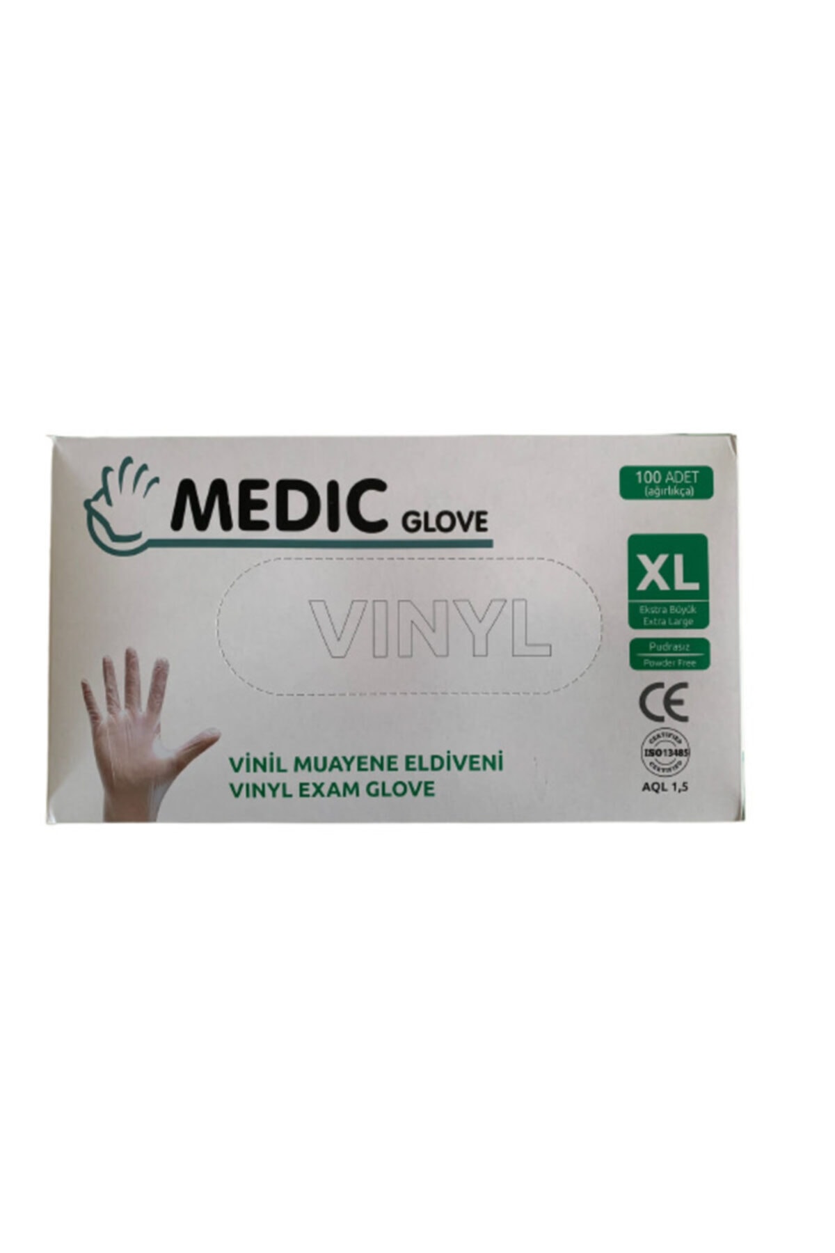 Medic Glove Şeffaf Pudrasız Vinil Muayene Eldiveni Xl 100lü X 5 Paket