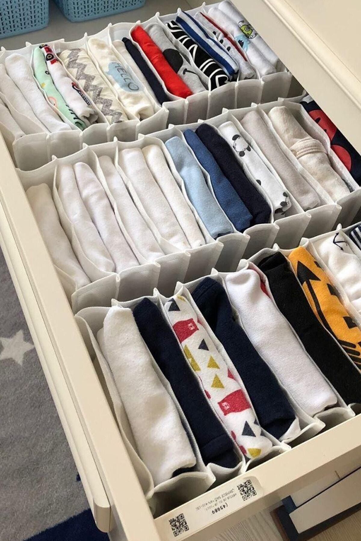 HOMELİFE EV TEKSTİL Production Beyaz - Small Boy / 11 Gözlü Çekmece Düzenleyici - Cepli Organizer