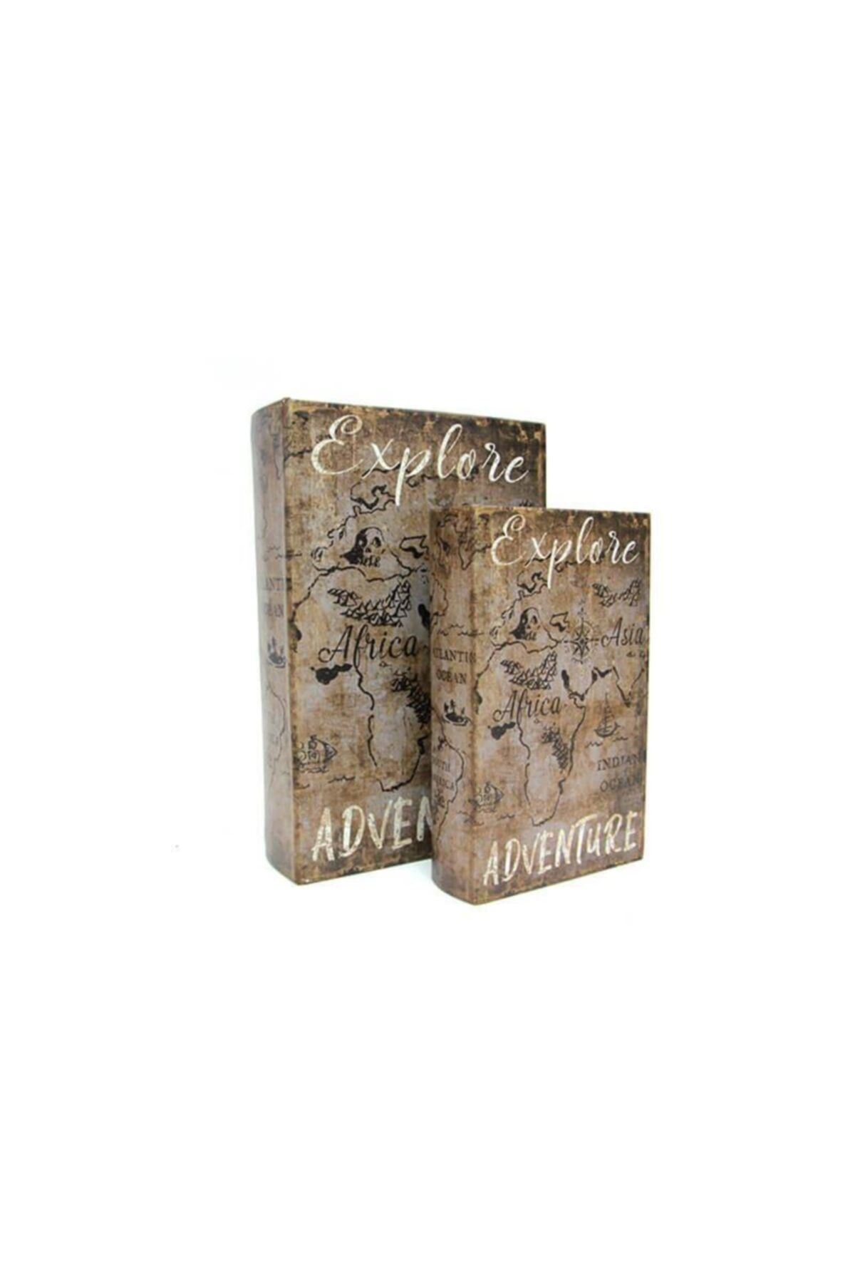 Dreamsshop Kutu Kitap Explore Adventure 2'li Set Dekoratif Hediyelik