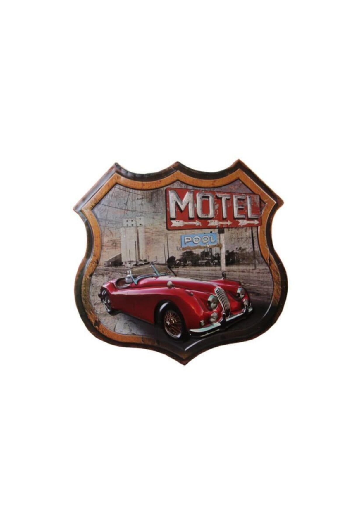 Dreamsshop Dekoratif 3d Motel &kırmızı Chevrolet Temalı Duvar Panosu