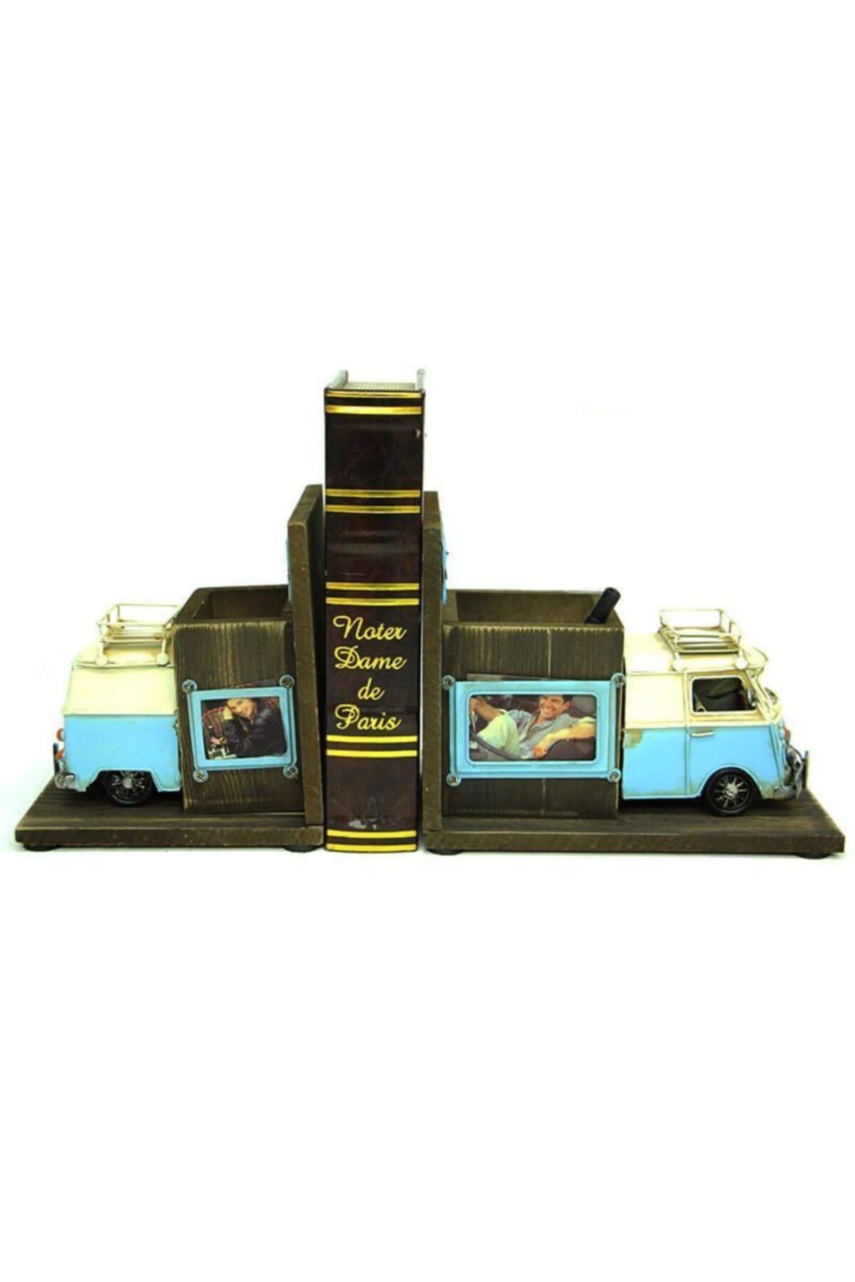 Dreamsshop Dekoratif Metal Minibüs Kitap Tutucu Kalemlik Çerçeve Hediyelik