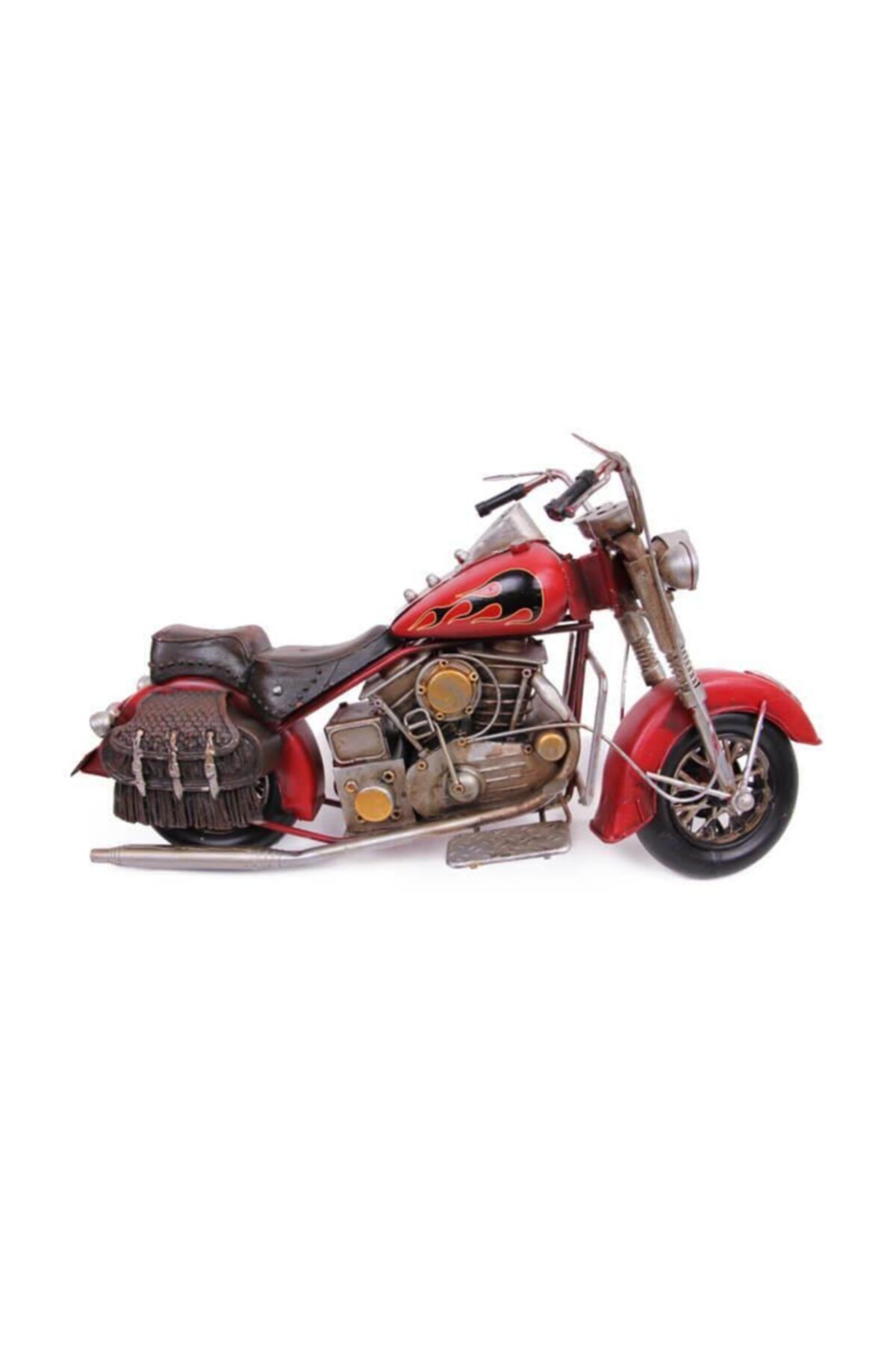 Dreamsshop Dekoratif Metal Motosiklet Çantalı Vintage Dekoratif Hediyelik