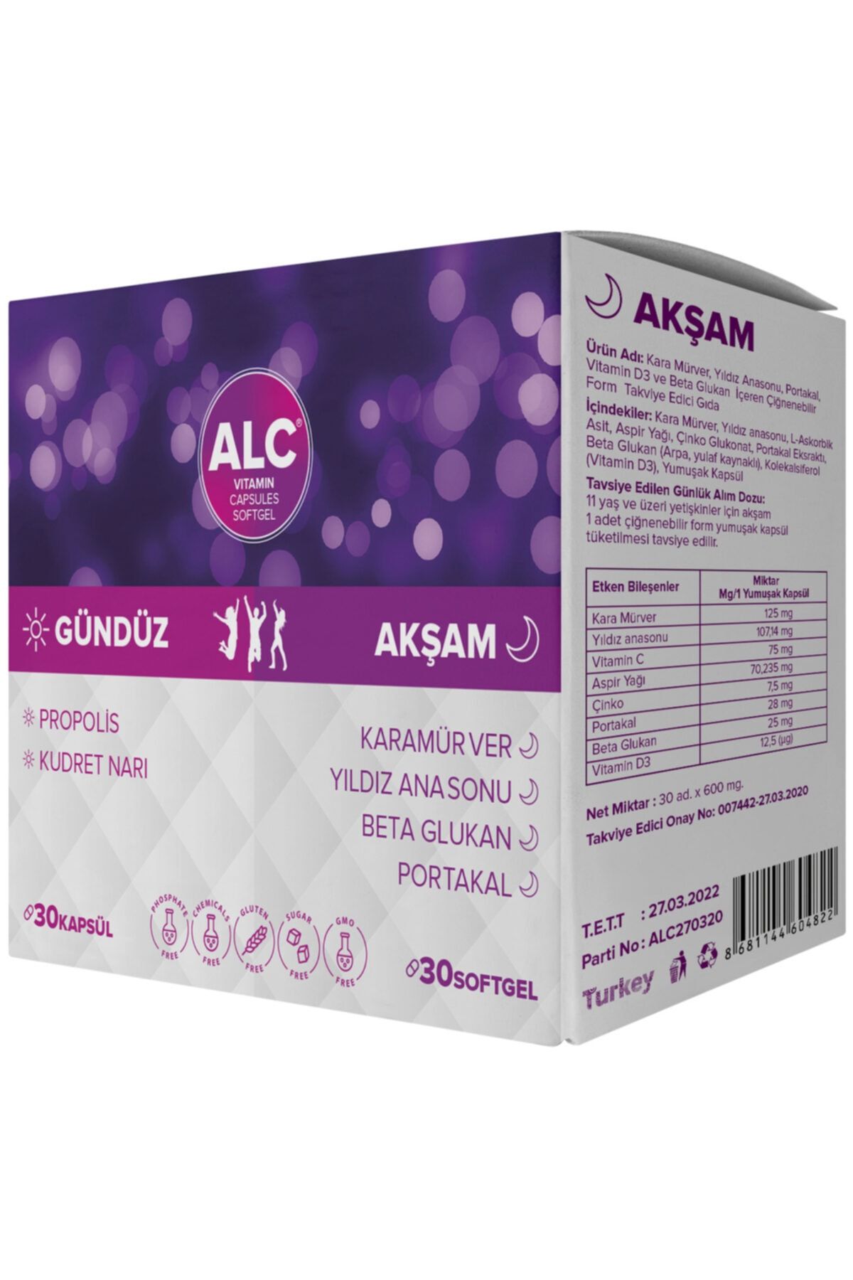 ALC Vitamin Capsules Softgel Gündüz Ve Gece Kullanım