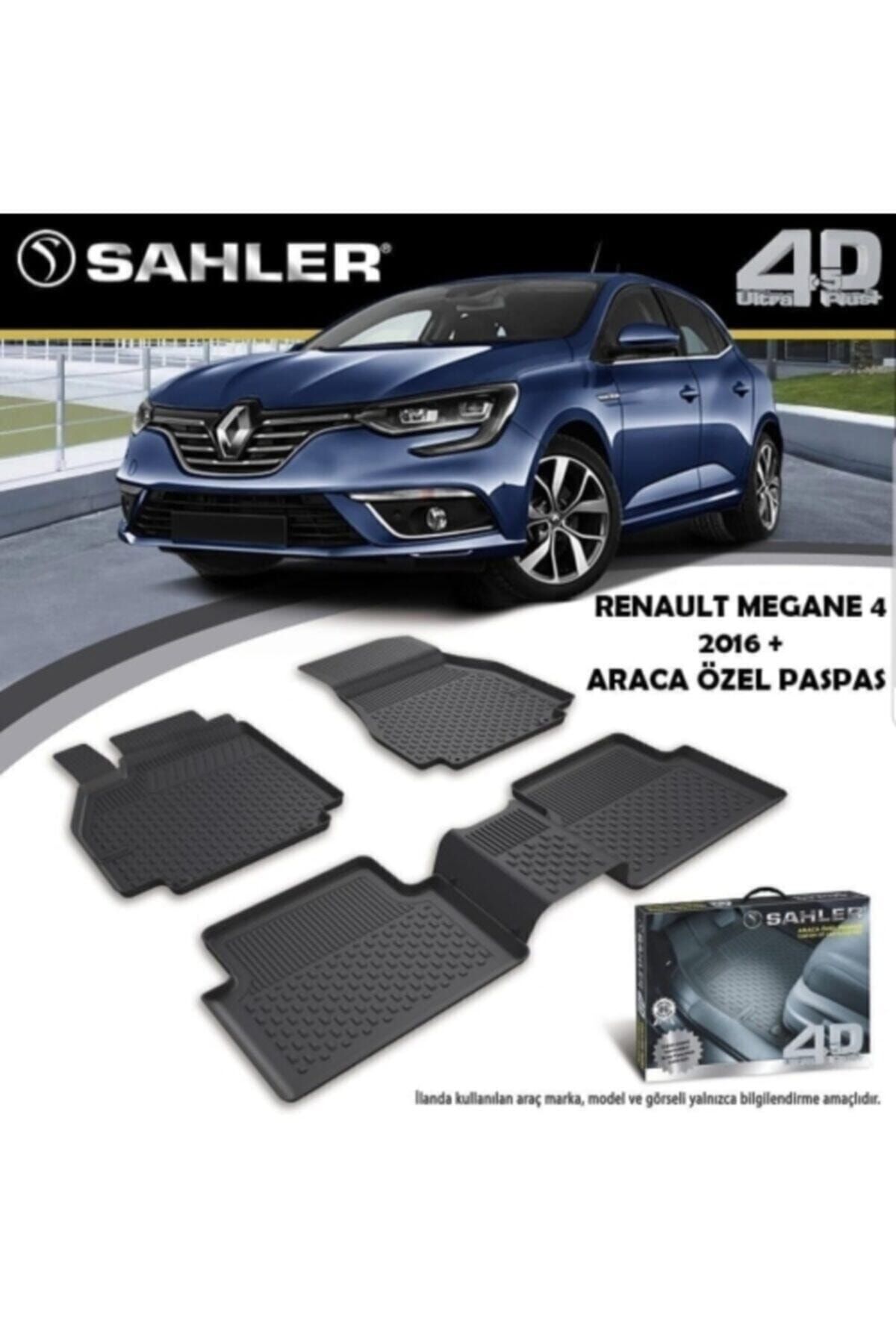 Sahler Renault Megane 4 Sedan 4,5d Havuzlu Paspas, Megane 4 Sedan Paspas, 2016- Ve Üstü Uyumlu