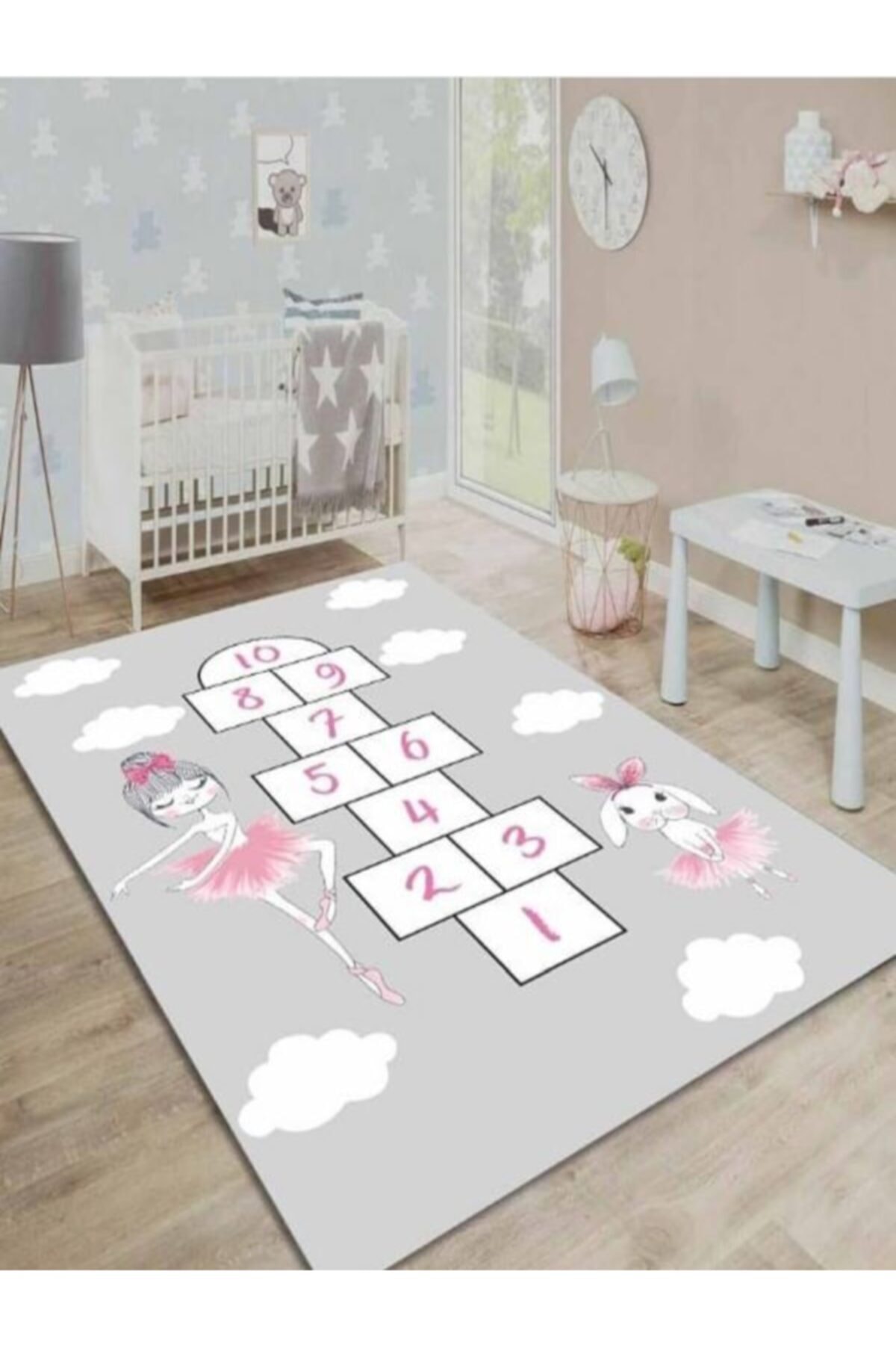 alcahome Seksekli Modern Çocuk Odası Halısı