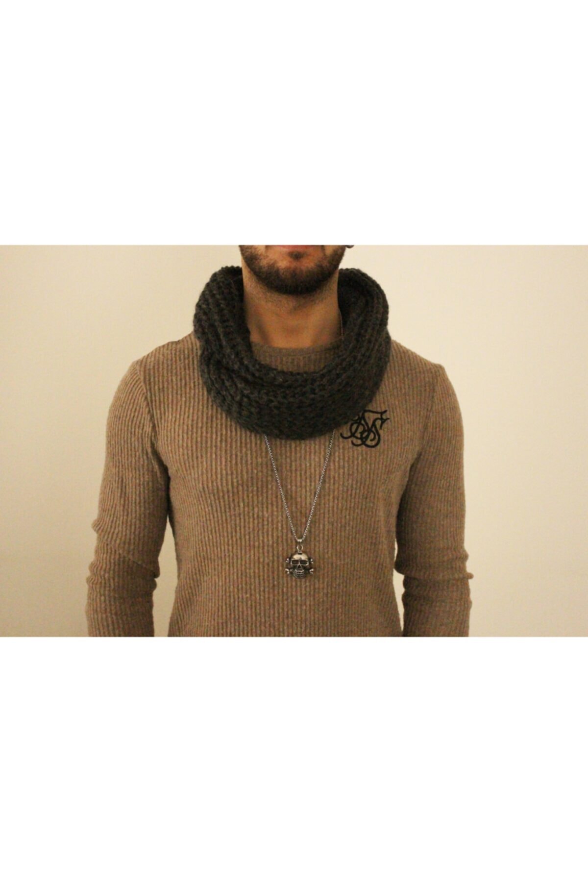 Boldy Boyunluk Atkı Örme Boyunluk Triko Boyunluk Örgü Boyunluk Atkı Unisex Atkı Boyunluk