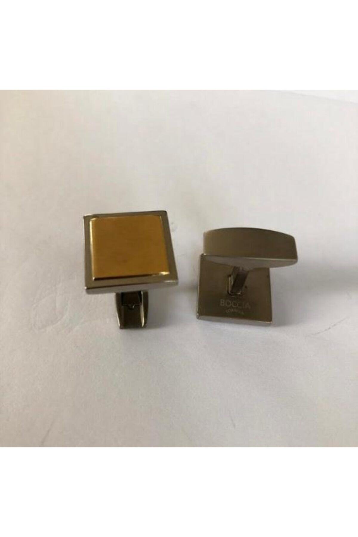 Boccia Titanium Kısmı Altın Erkek Titanyum Kol Düğmesi 0602-04