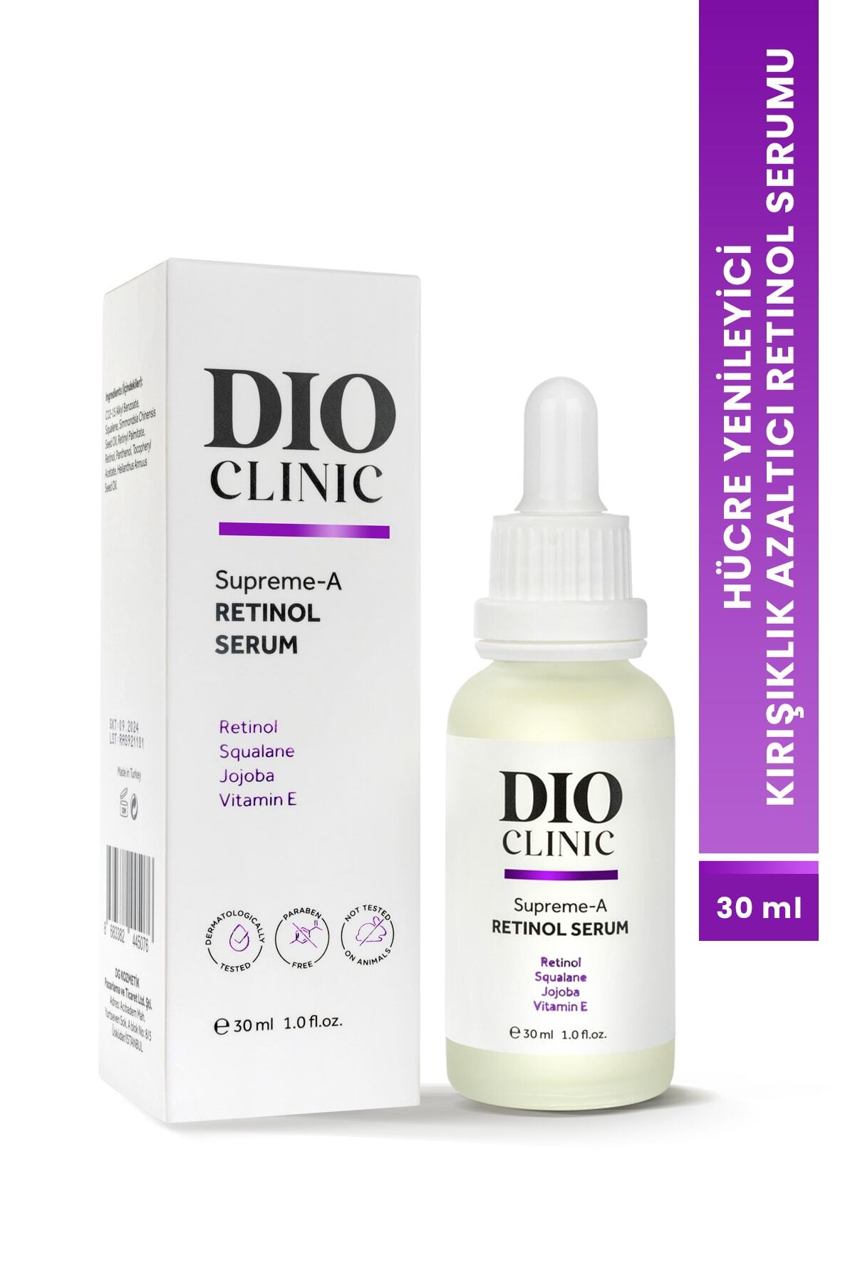 Dio Clinic Cilt Kusursuzlaştırıcı,hücre Yenileyici,kırışıklık Azaltıcı Retinol Serumu 30ml,supreme-a