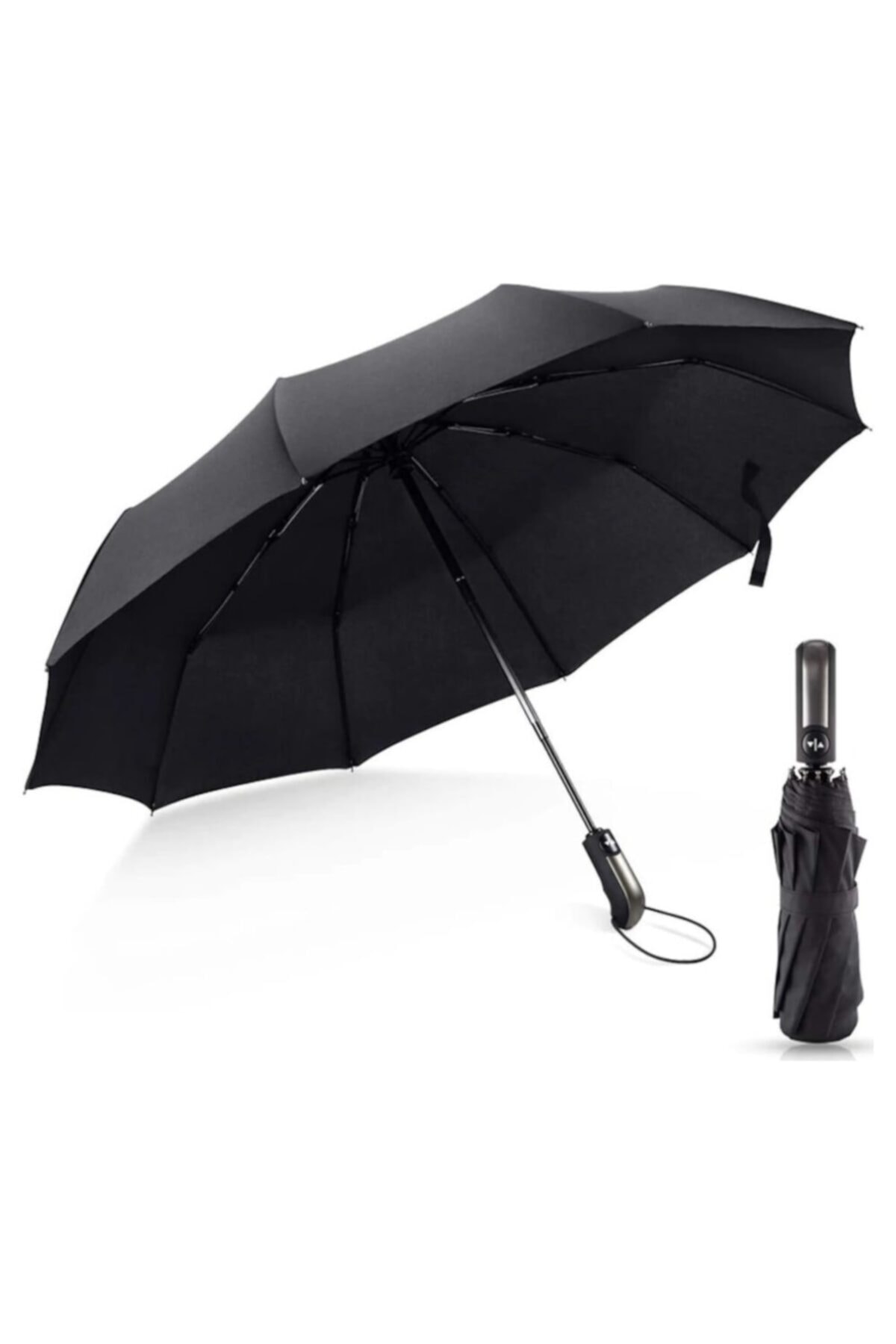 Dreamsshop Tam Otomatik 10 Telli Siyah Şemsiye