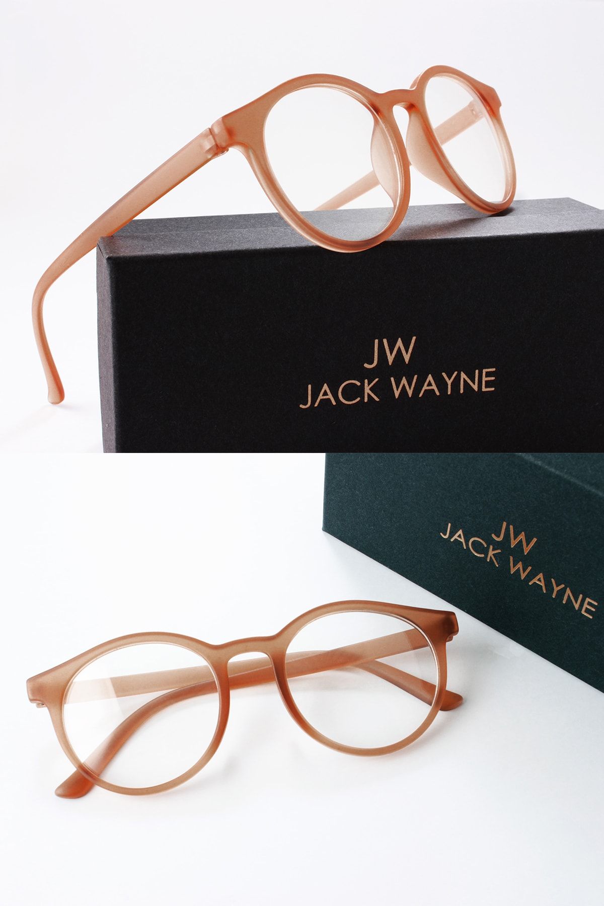 JACK WAYNE Kahverenk Çerçeve Şeffaf Cam Unisex Mavi Işık Korumalı Gözlük A062