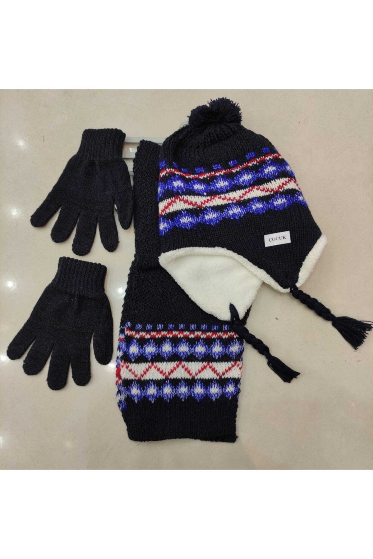 TlmAtlas 3-7 Yaş Takım Atkı , Bere Ve Eldiven Çocuk Set