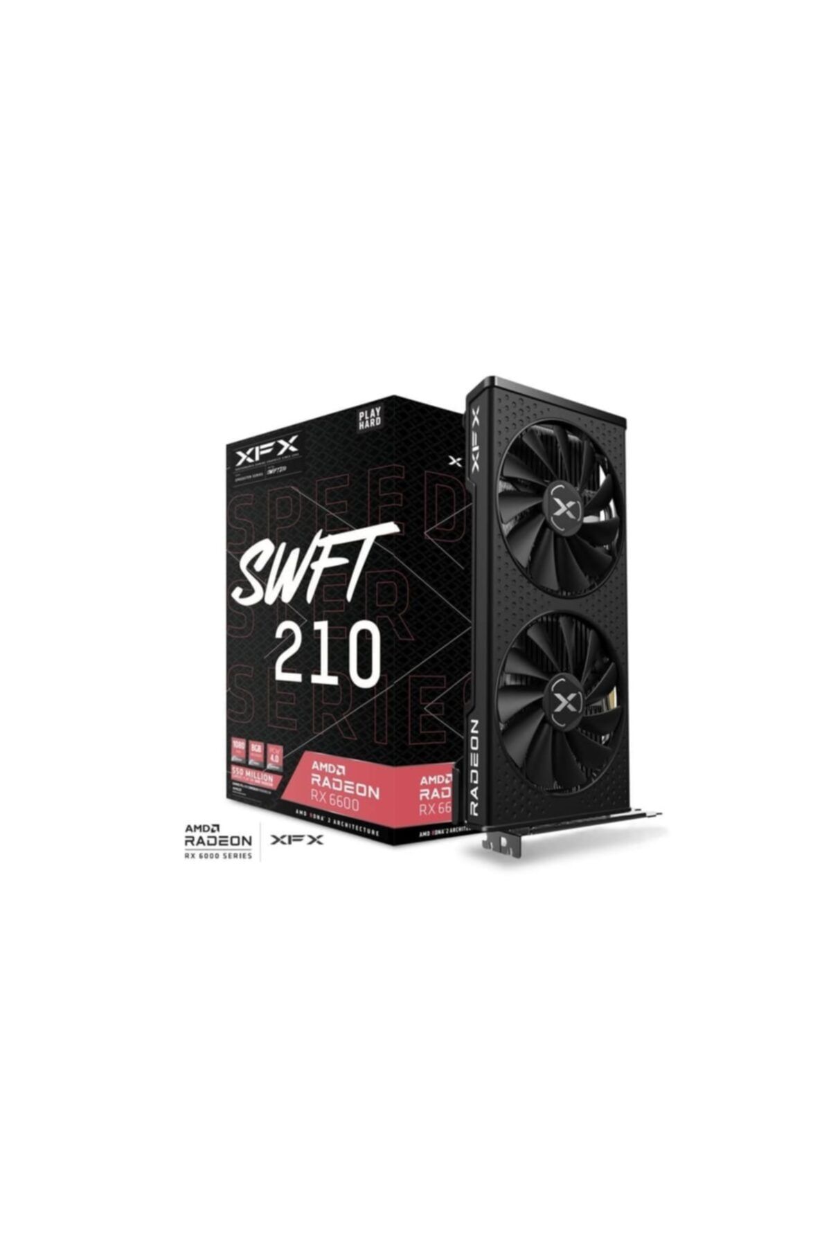 XFX Speedster Swft 210 Amd Radeon Rx 6600 Core Rx-66xl8lfdq 8gb Gddr6 128bit Dx12 Gaming Ekran Kartı
