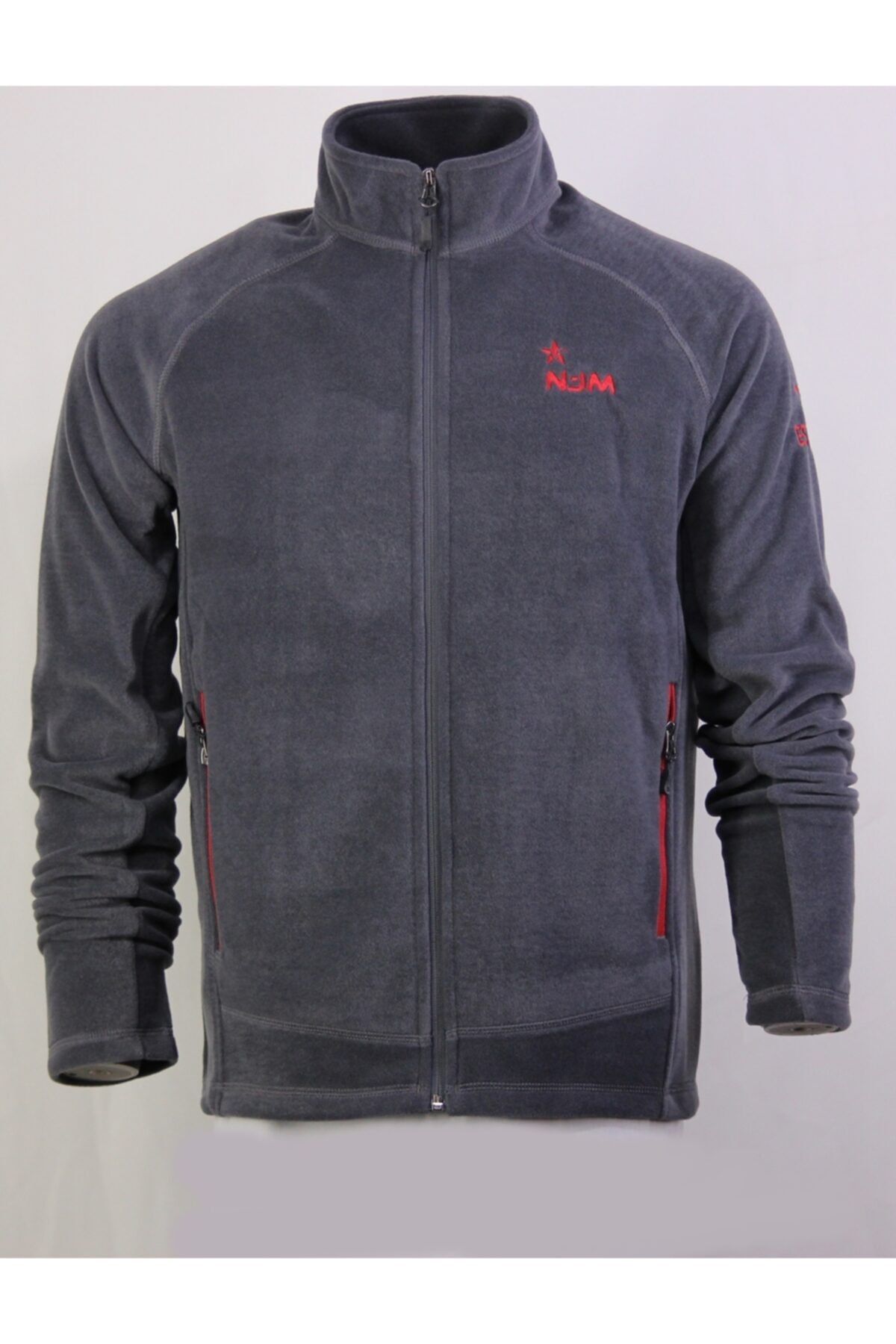 njm SPORT Njm Polar Füme Hırka Mont Tam Fermuar Sweatshirt Slim