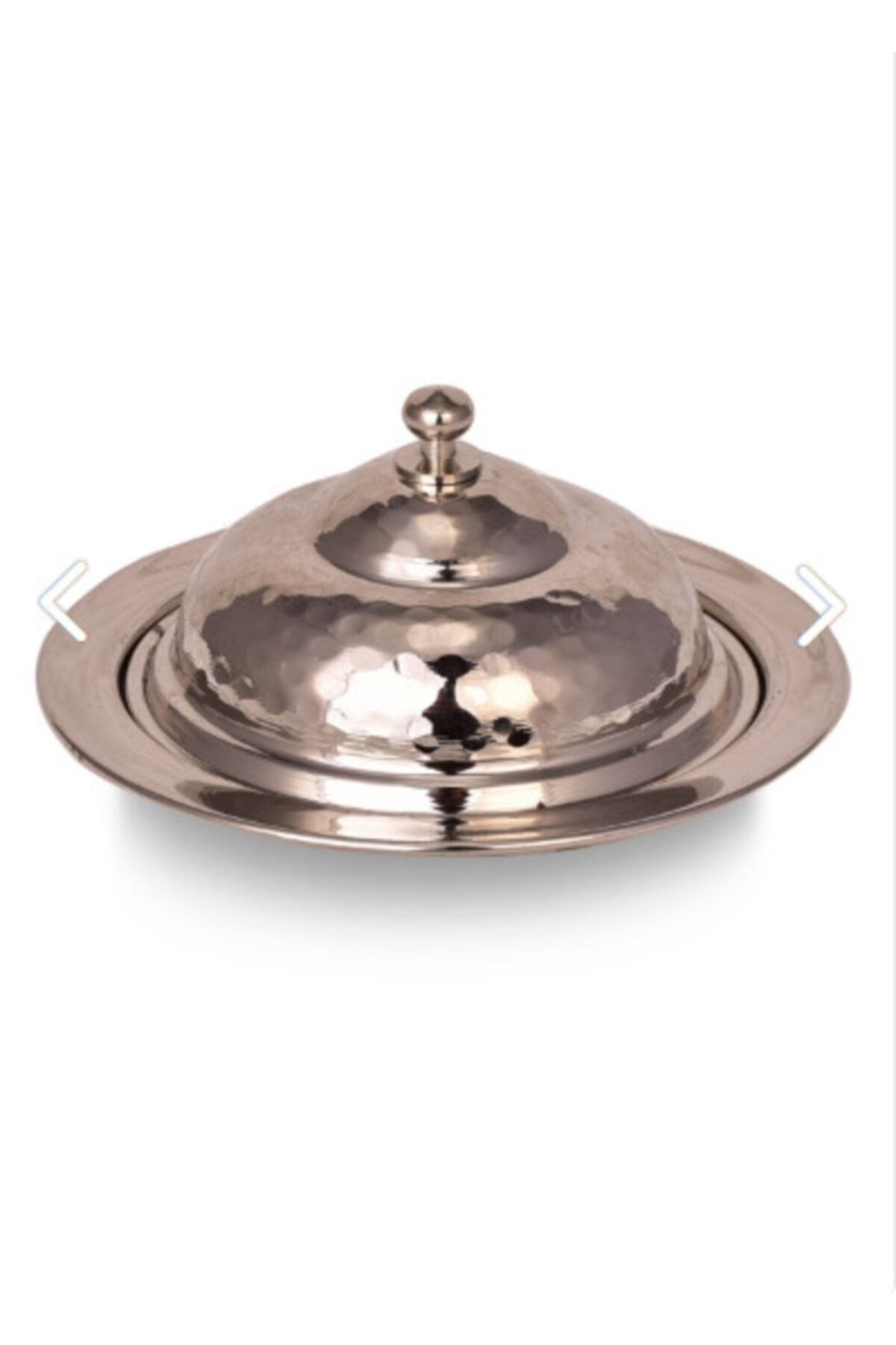 marasstore Tadım Yuvarlak Lokumluk 12 Cm El Dövme Nikel Lkm1005