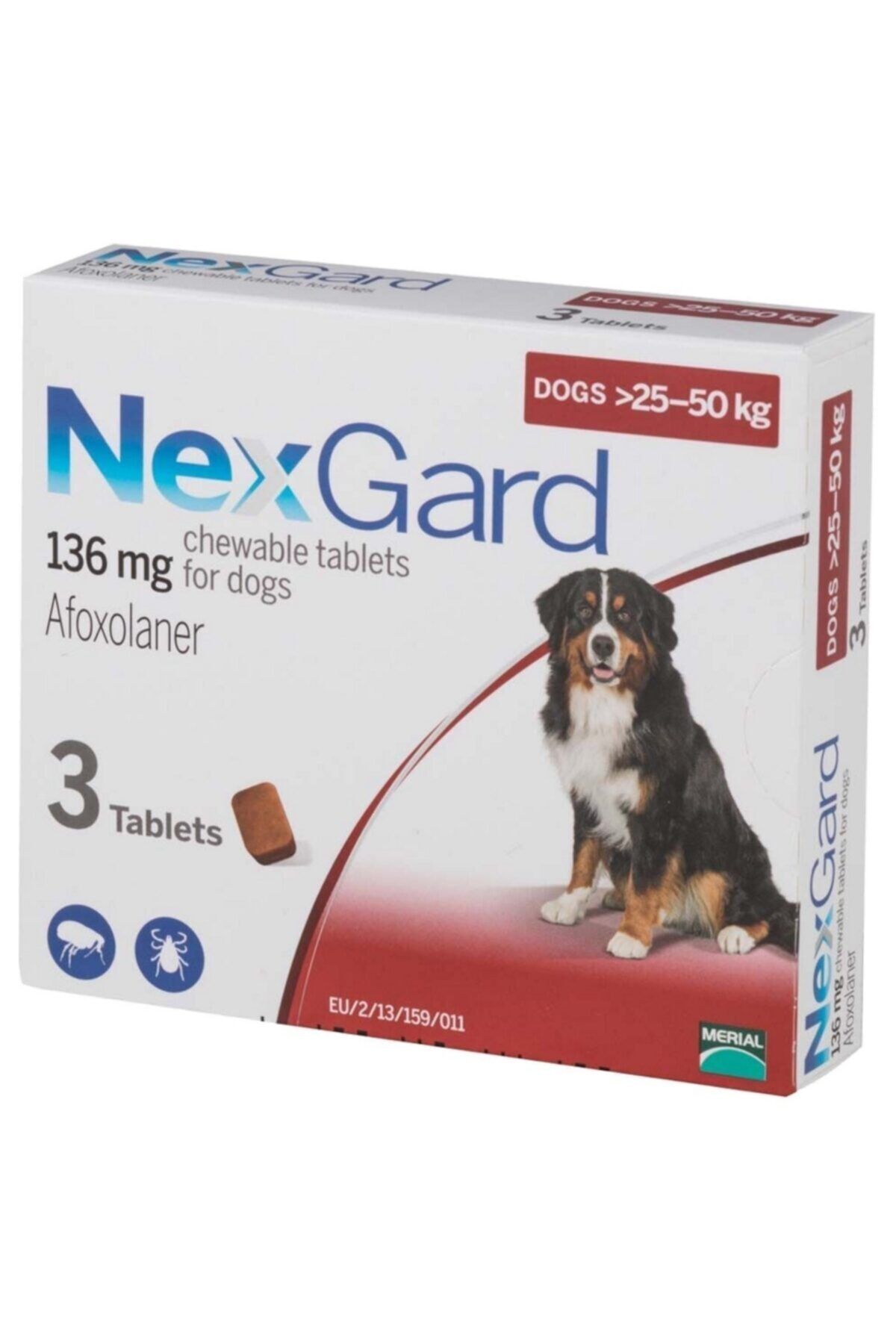 NEXGARD - 25 - 50 Kg | Köpekler Için Pire Kene Ödül Maması (x3 Tablet)