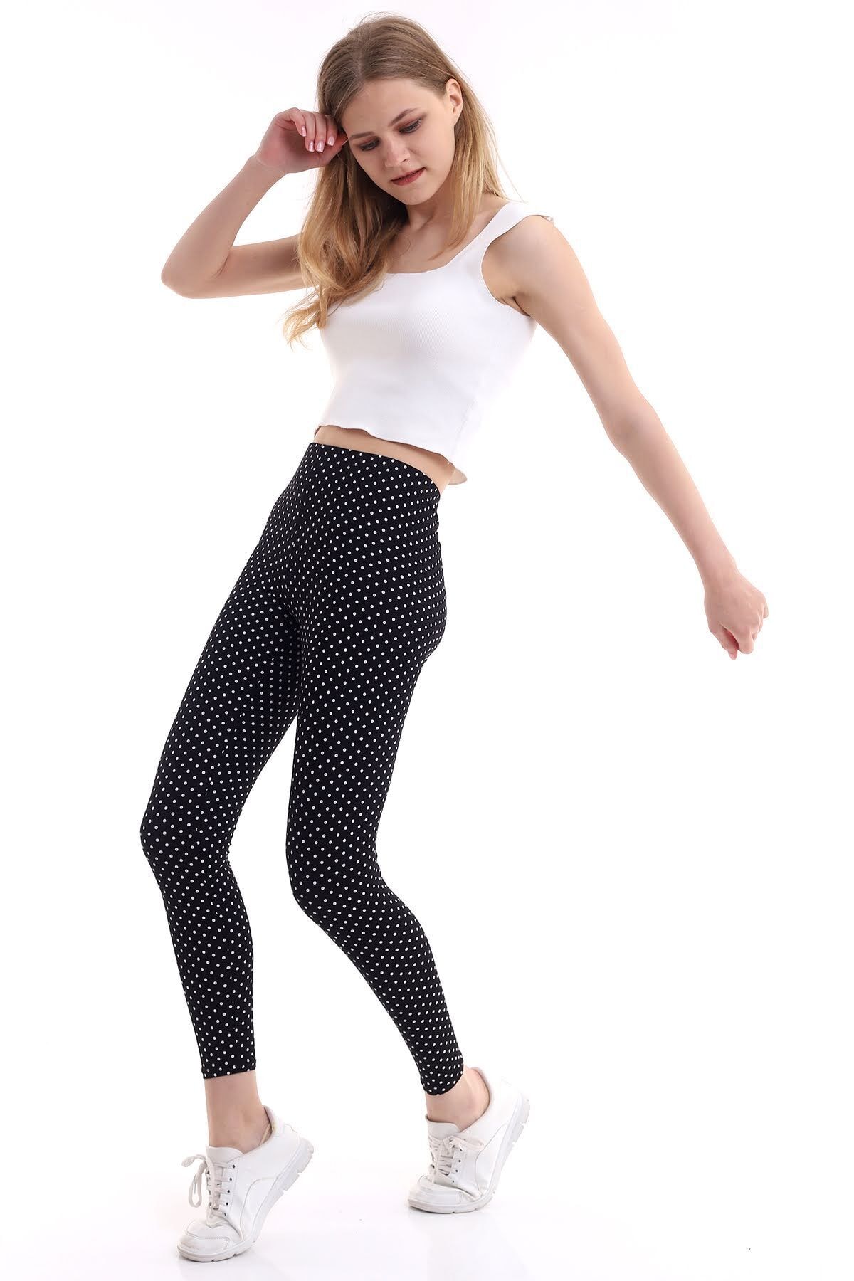 BASUT Puntiyeli Uzun Likralı Siyah Tayt