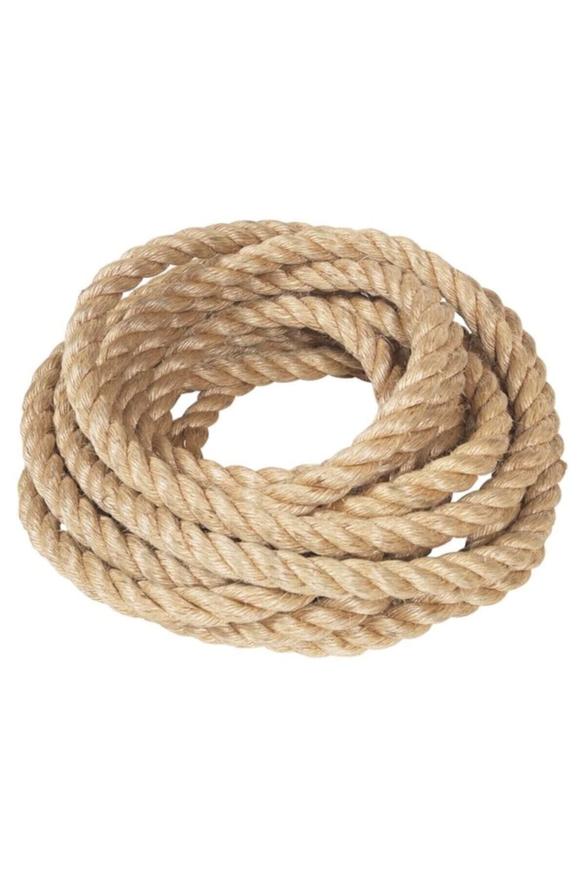tebrikcim 6 Mm 10 Metre Jüt Halat Ip Dekoratif Hasır Ip Kendir Halat