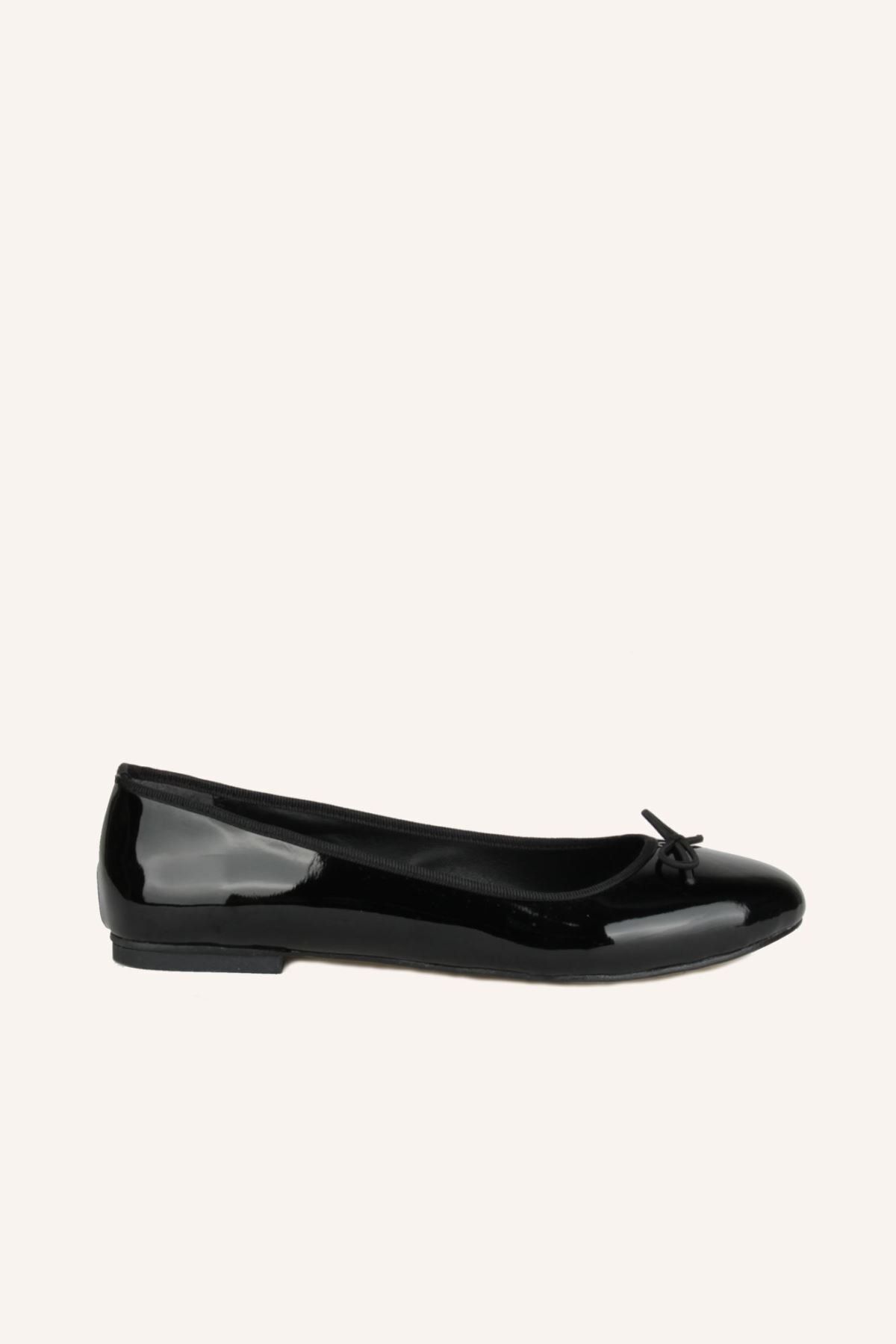 MARCATELLI Siyah Rugan 002 Balerin Babet