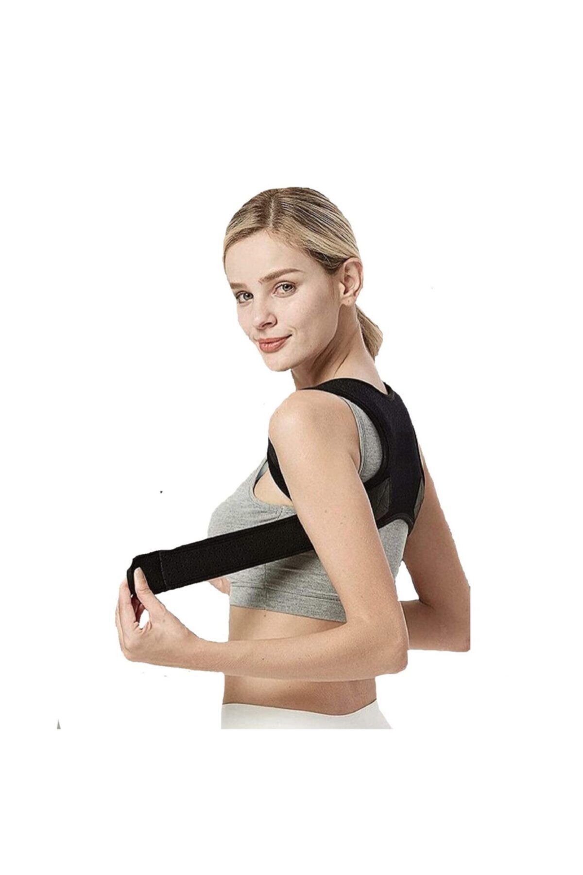 Ankaflex Unisex Siyah Ortopedik Omuz Dikleştirme Korsesi Kamburluk Önleyici Dik Duruş Korsesi